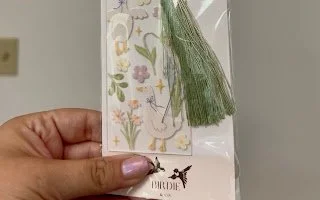 Ducks and Flowers: Sage & Clear Bookmark