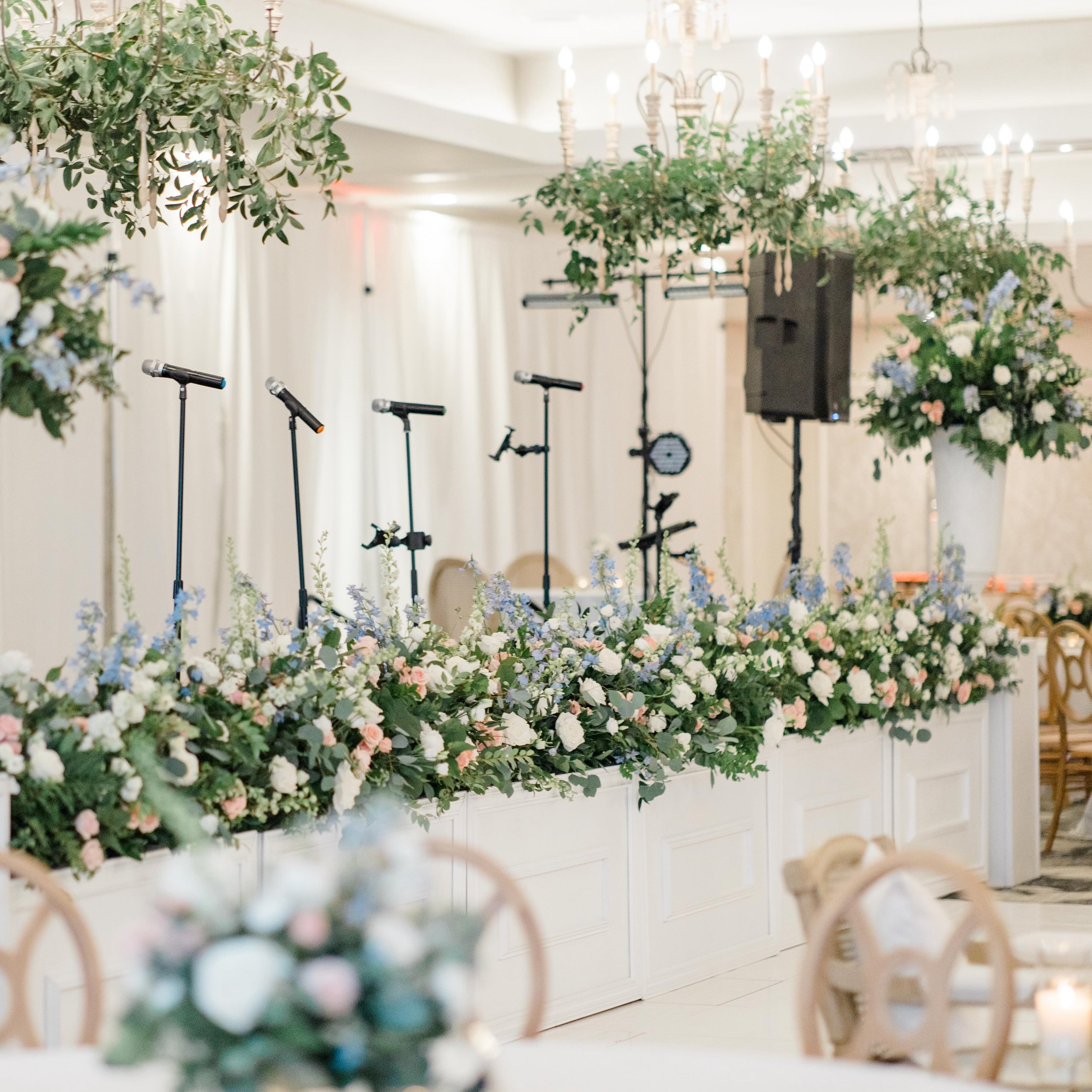 When it comes to your reception design (and budget) don&rsquo;t forget to think beyond your tablescapes &mdash; it&rsquo;s really when you are intentional about designing every area when a space has an overall cohesiveness. 

Venue + Catering &amp; B