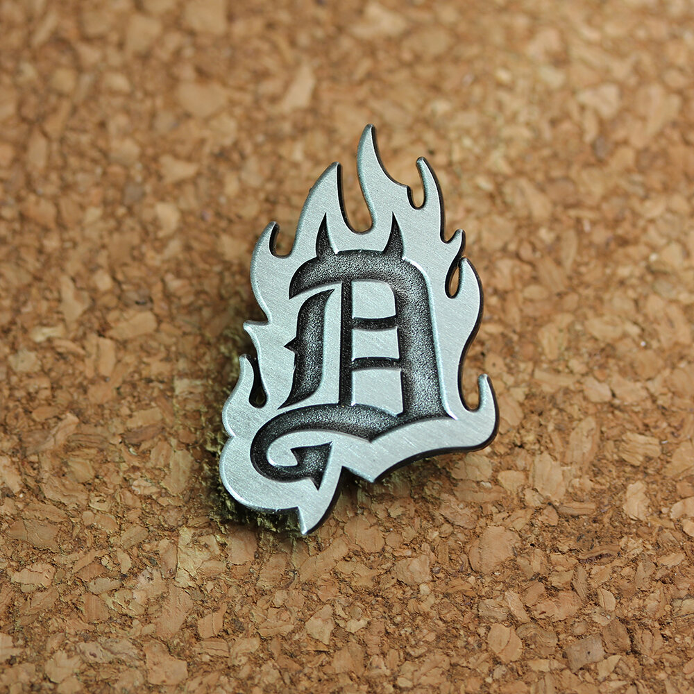 Detroit Flaming-D - Pin