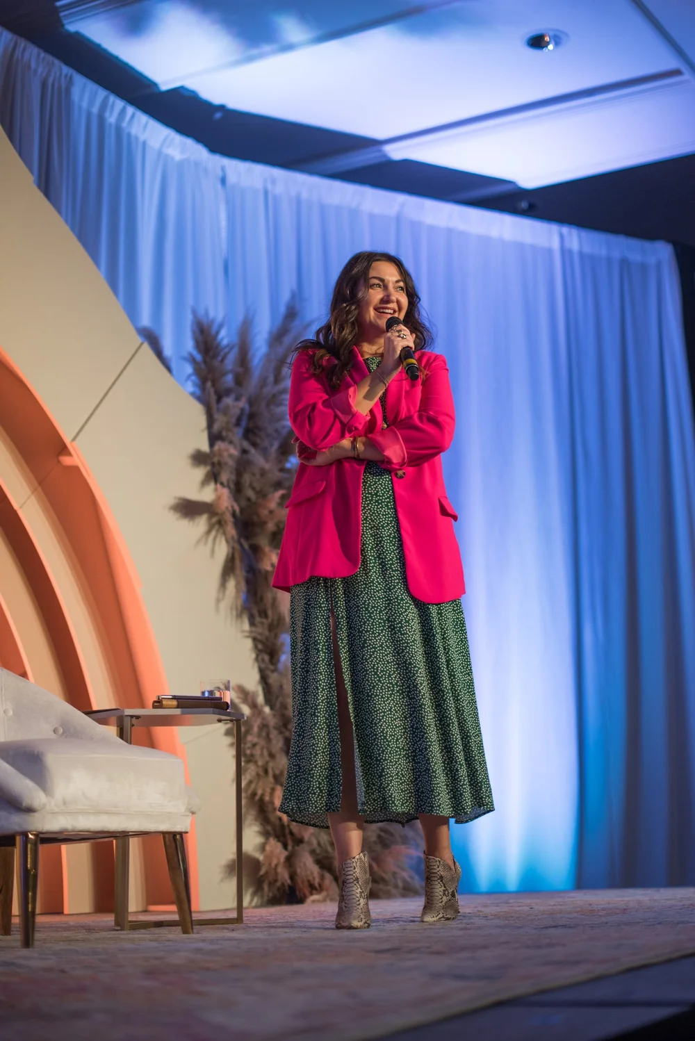 Megan Monahan speaking on stage