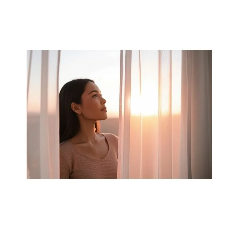 Woman in soft golden light — beginning EMDR therapy in Round Rock Texas