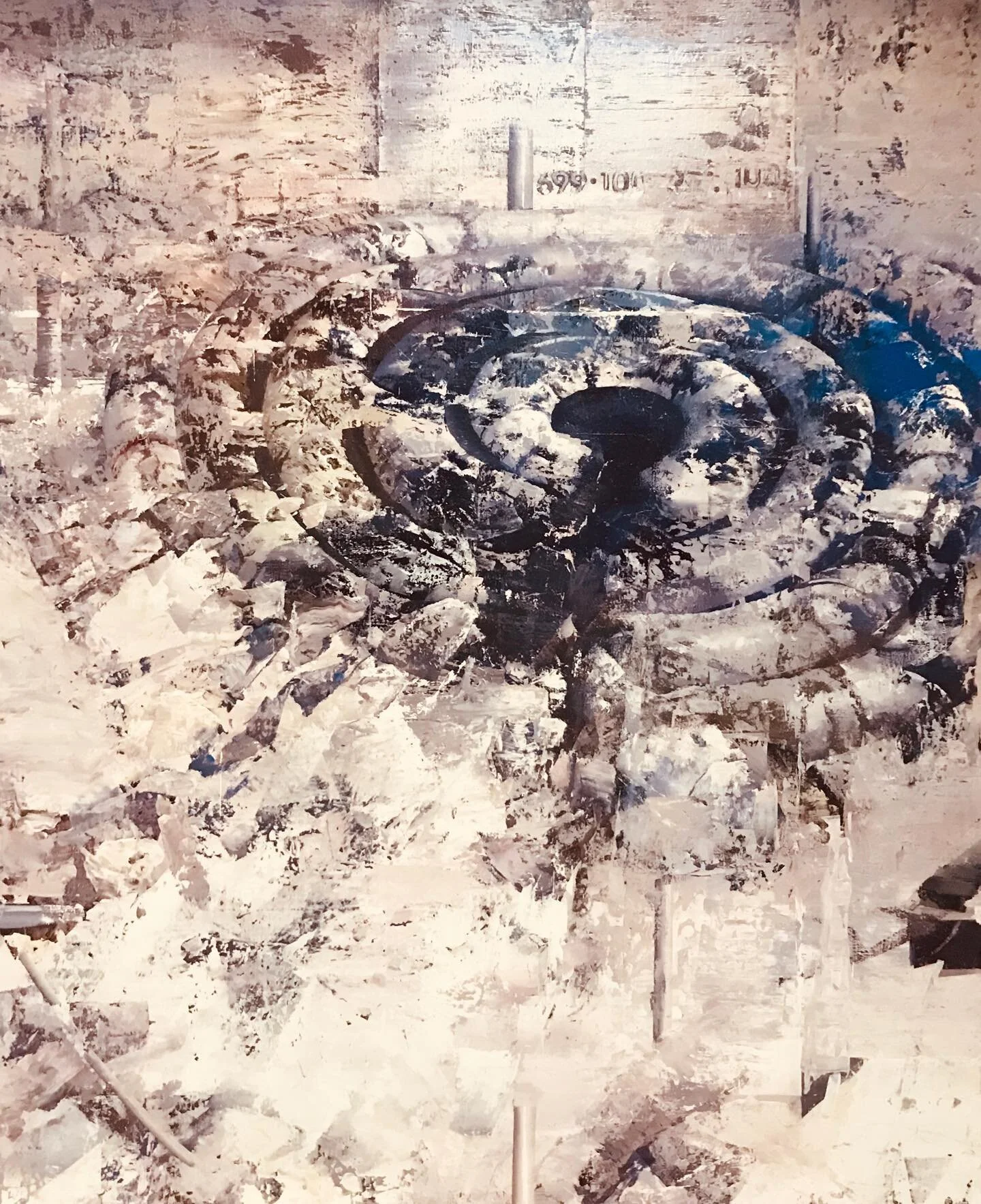 Altered Landscape 6 acrylic on canvas 120x100 #contemporary painting #labyrinths#circularmaze