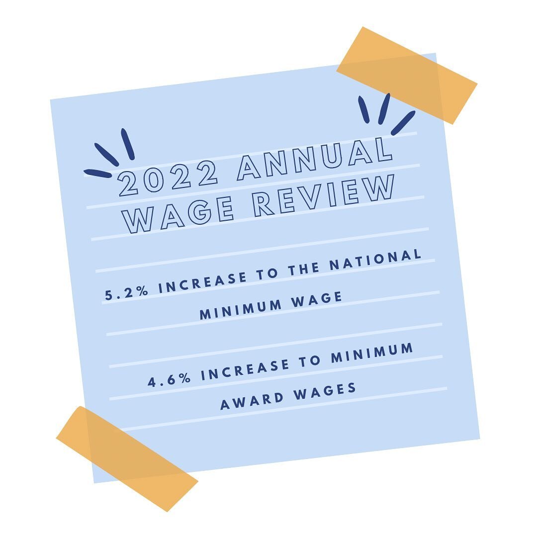 Yesterday, the Fairwork Commission made the above two announcements
🔹These new rates apply from your first full pay period after 1st of July
🔹Modern awards in the Aviation, Tourism and Hospitality sectors have a deferred increase date (1st of Octob