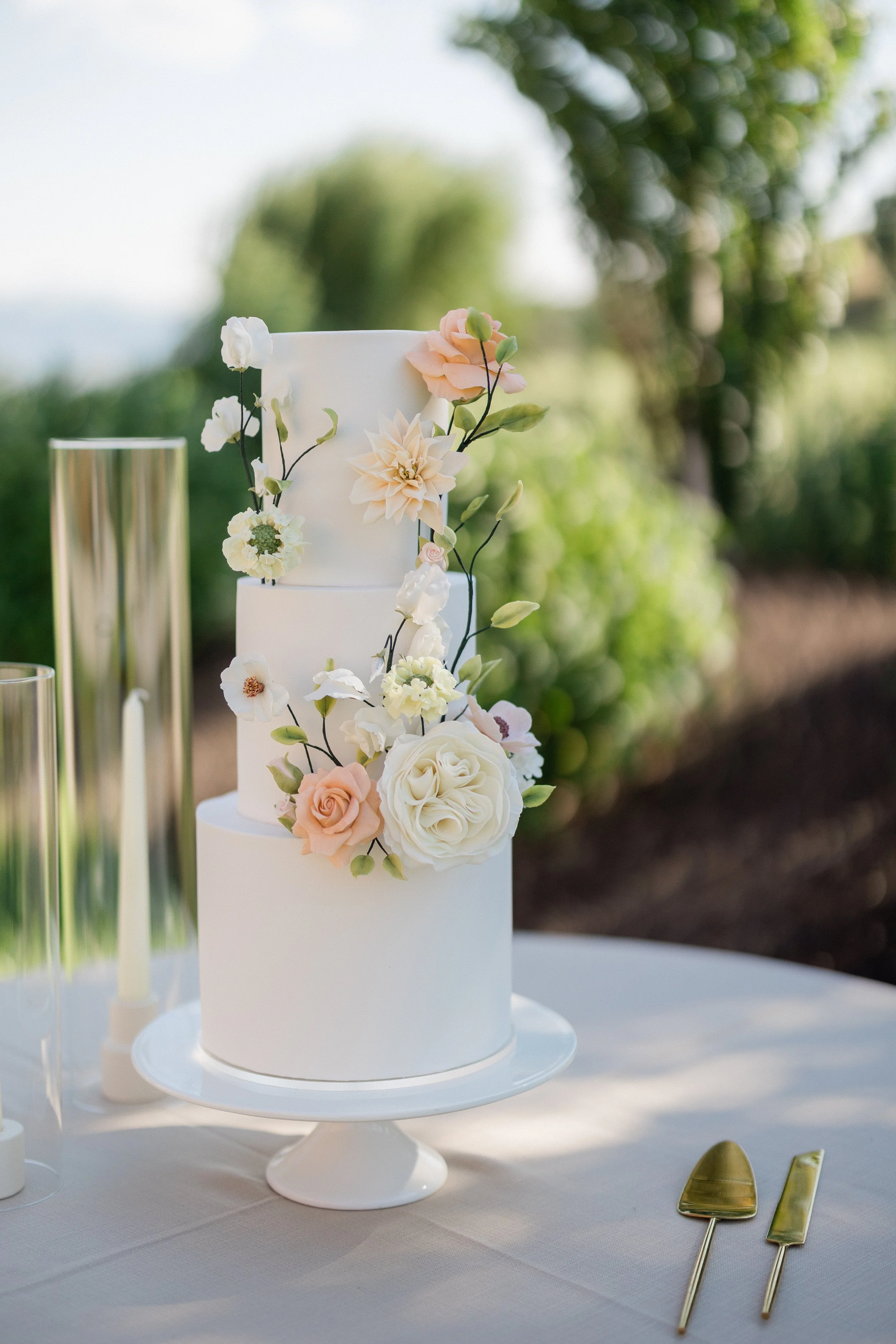 Park City Wedding Cake with Sugar Flowers