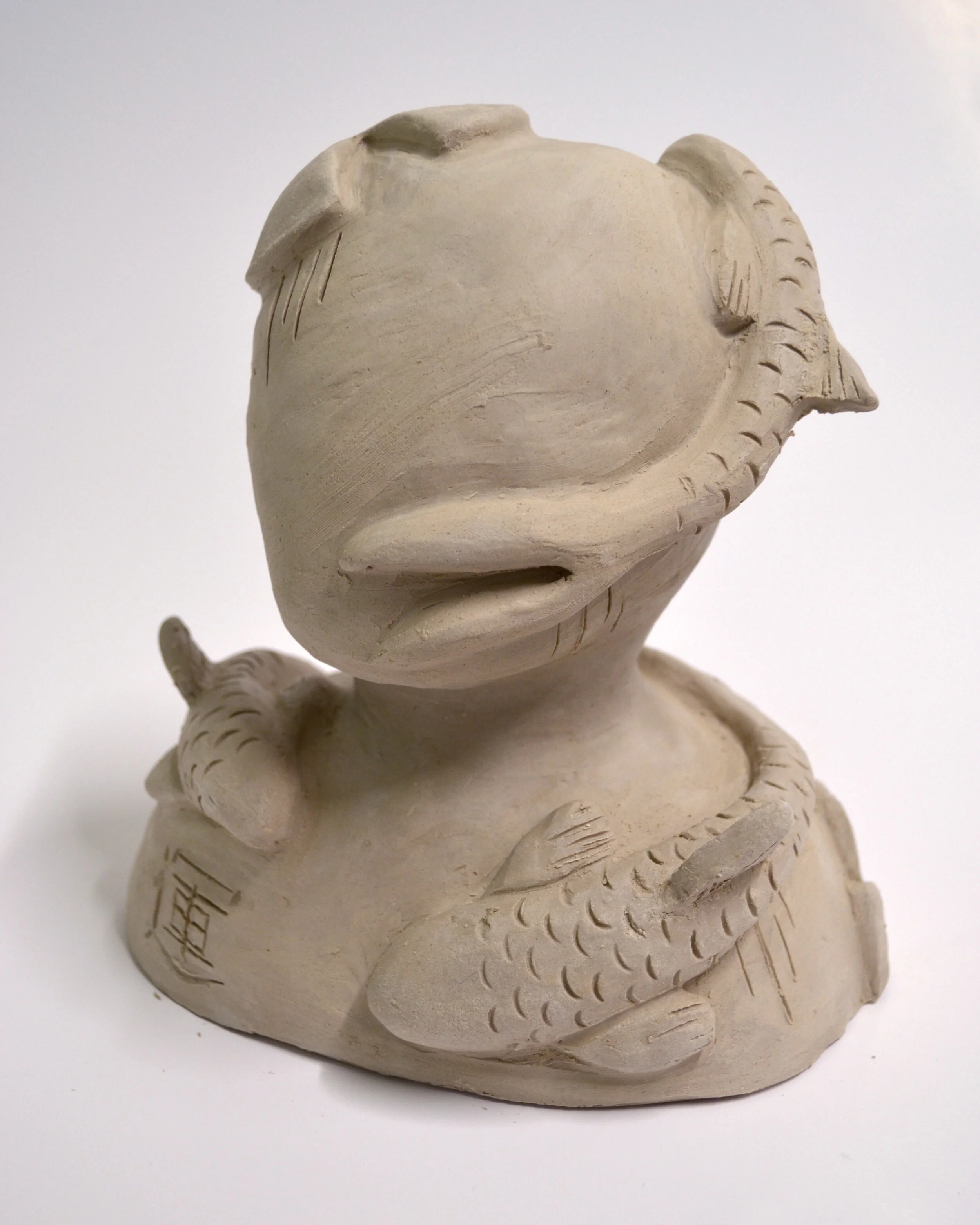 Emily (Year 9), 'Ceramic bust', 2020, white earthenware