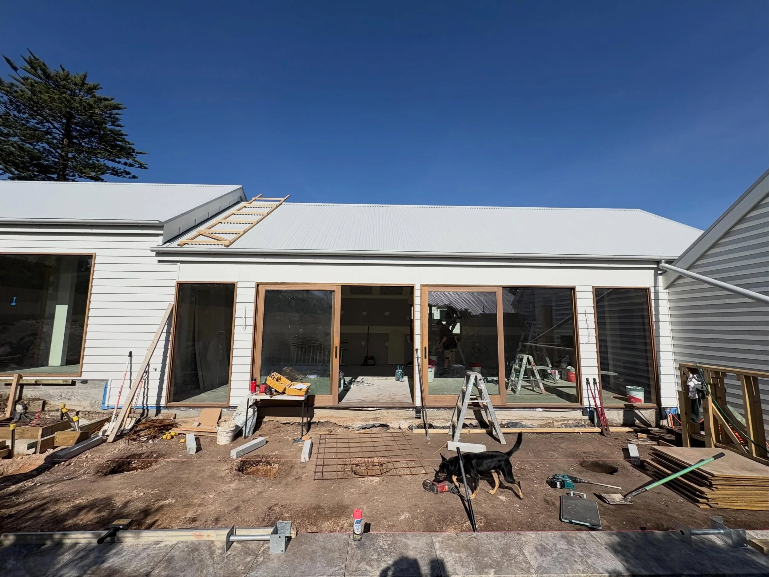 Progress photos of Queenscliff house