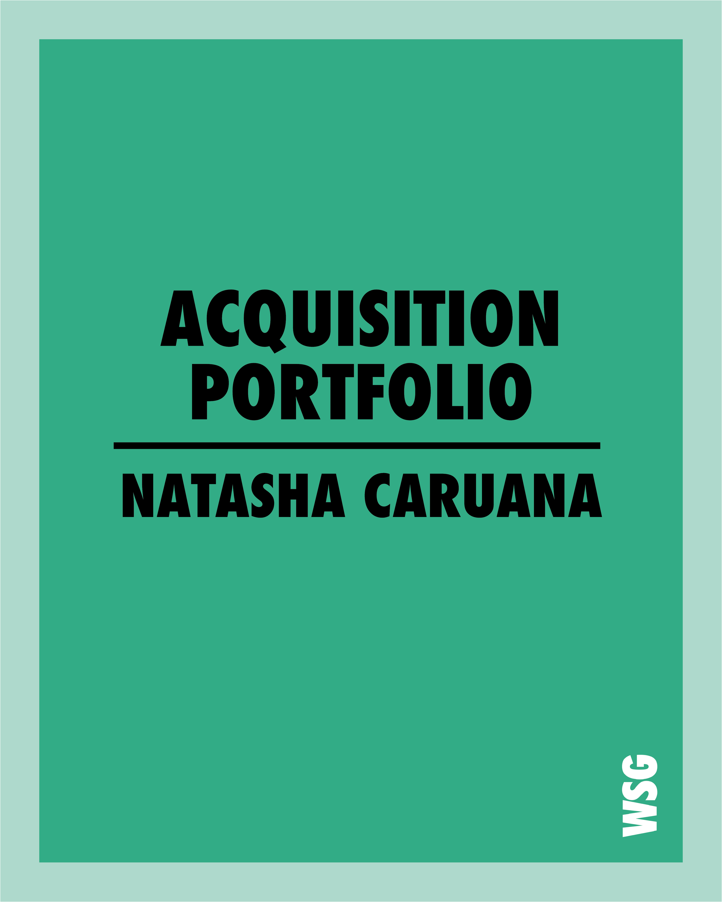 Expert Workshop - Acquisition Portfolio - Natasha Caruana