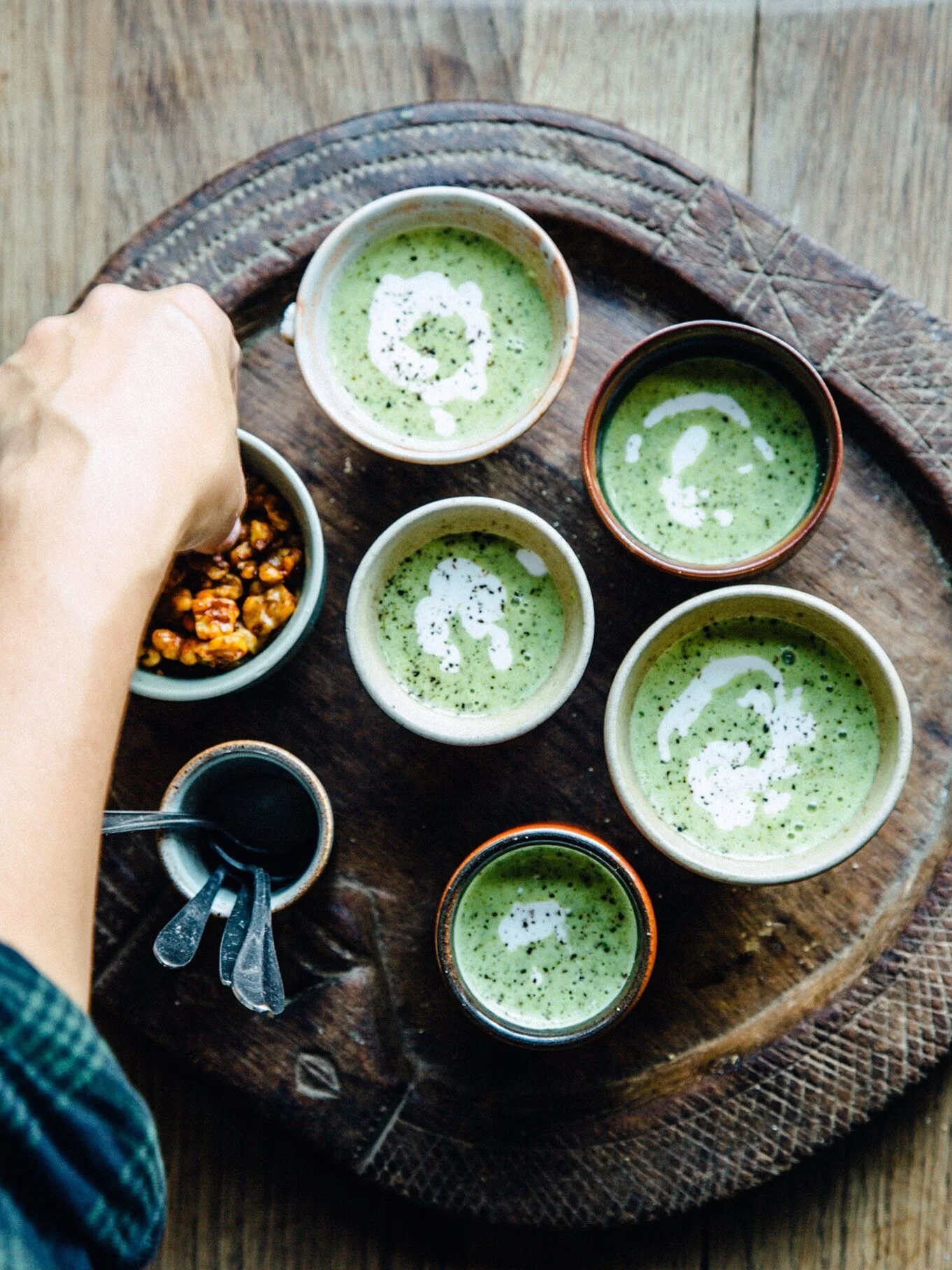 Creamy Broccoli Soup with feta cream