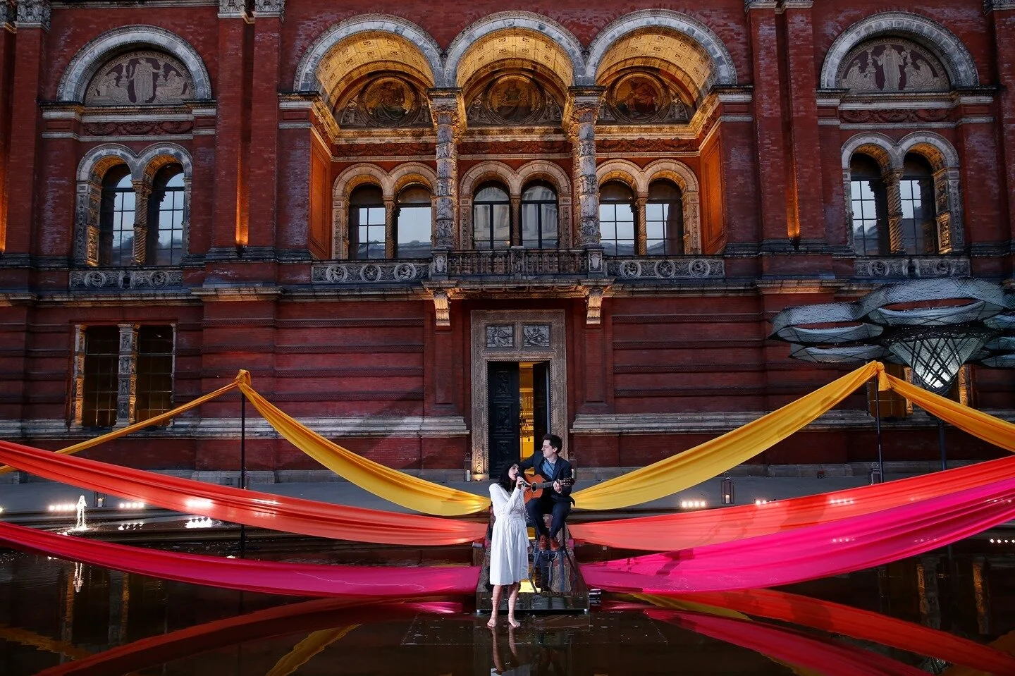 WALK ON WATER ⁠
⁠
Throwing it back to 2016's incredible SW7 showcase at The V&amp;A. ⁠
⁠
The event was Brazilian themed and the coloured drapes and cinematic "lake stage" made an inspired and stunning backdrop for our Bossa duo. ⁠
⁠
Such a fab event!⁠
⁠
Production: @lightmotifprod⁠
Flowers: @philippacraddock⁠
Catering: @therecipeteam⁠
Venue: @vamevents