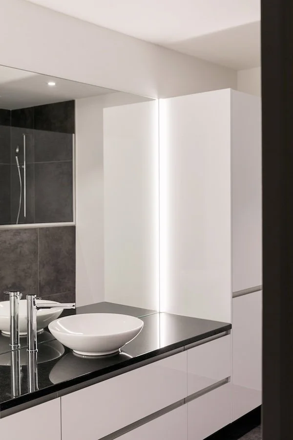 Spiegel mit Licht seitlich, Frontallicht, Blendfrei Lichterloh