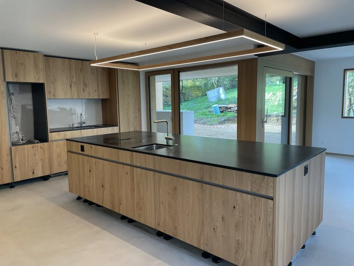 Holzpendelleuchte von Lichterloh, Rechteck, Indirektlicht