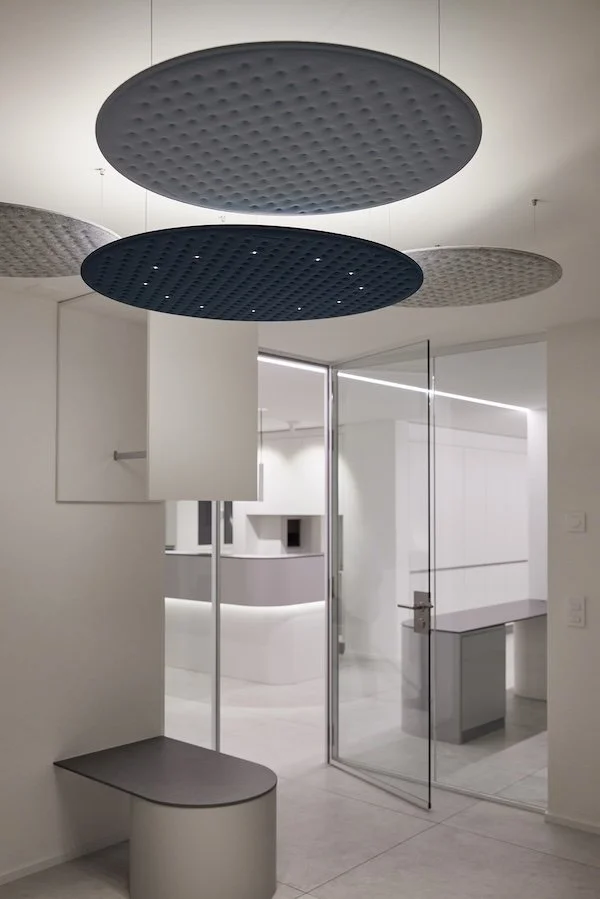 Nimbus LED Pad R Leuchten, Nightfall, grey, blue 4000K Akustik, Schallabsorbierende Leuchte