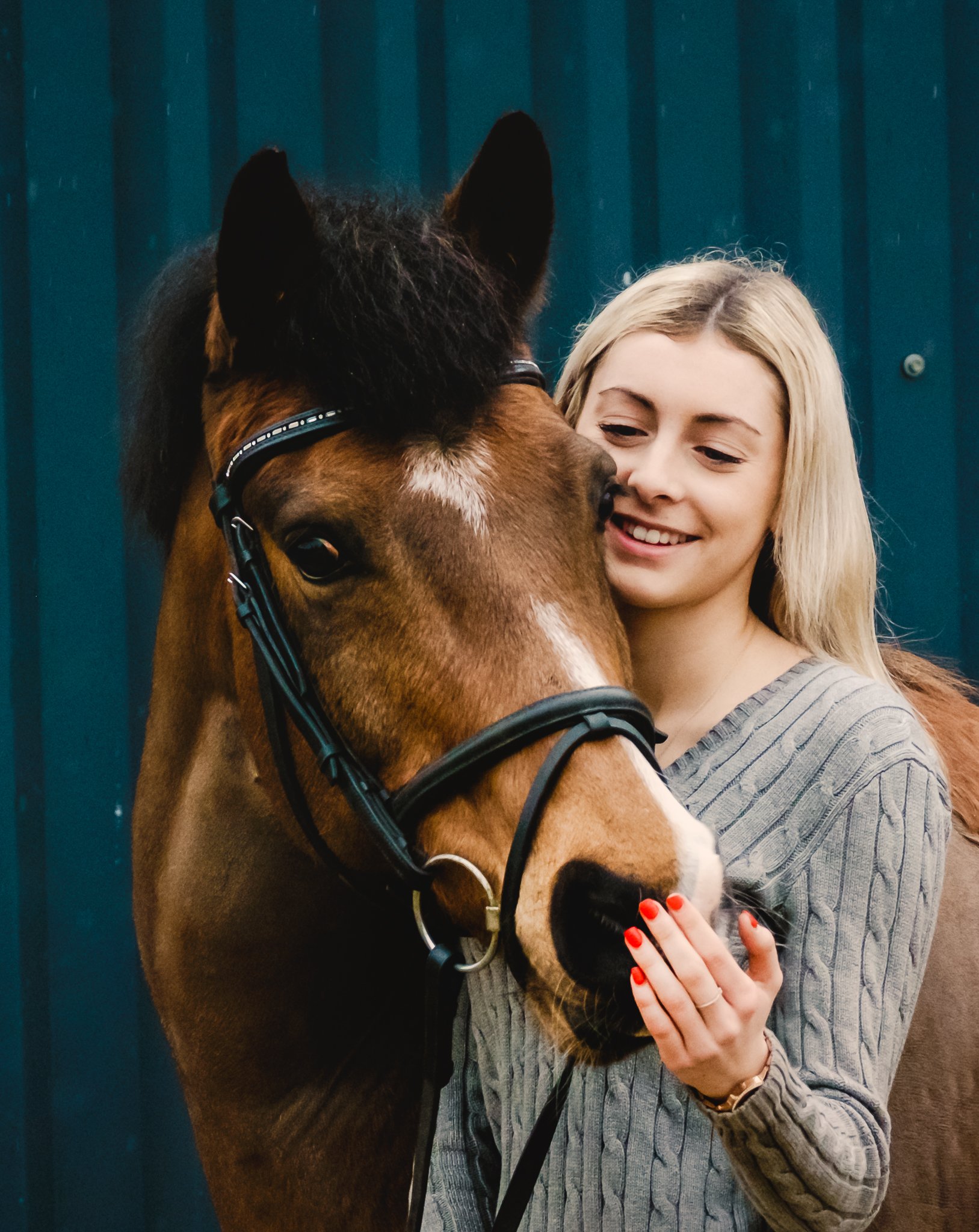 Horse and owner connection moment candid photography