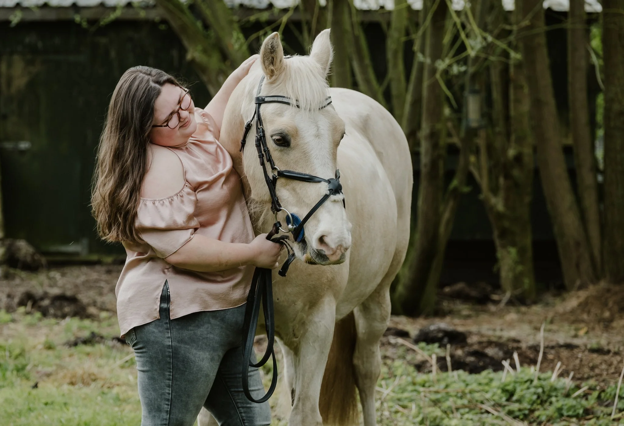 Amy with her Welsh pony Harley during an equine photoshoot in Derbyshire
