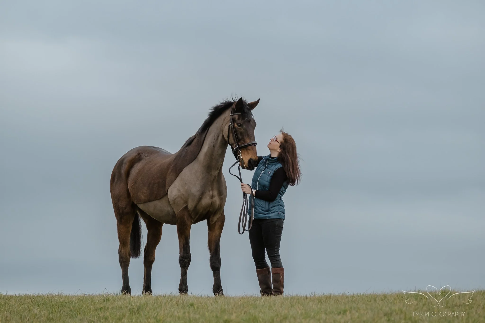 horse and rider portrait countryside setting