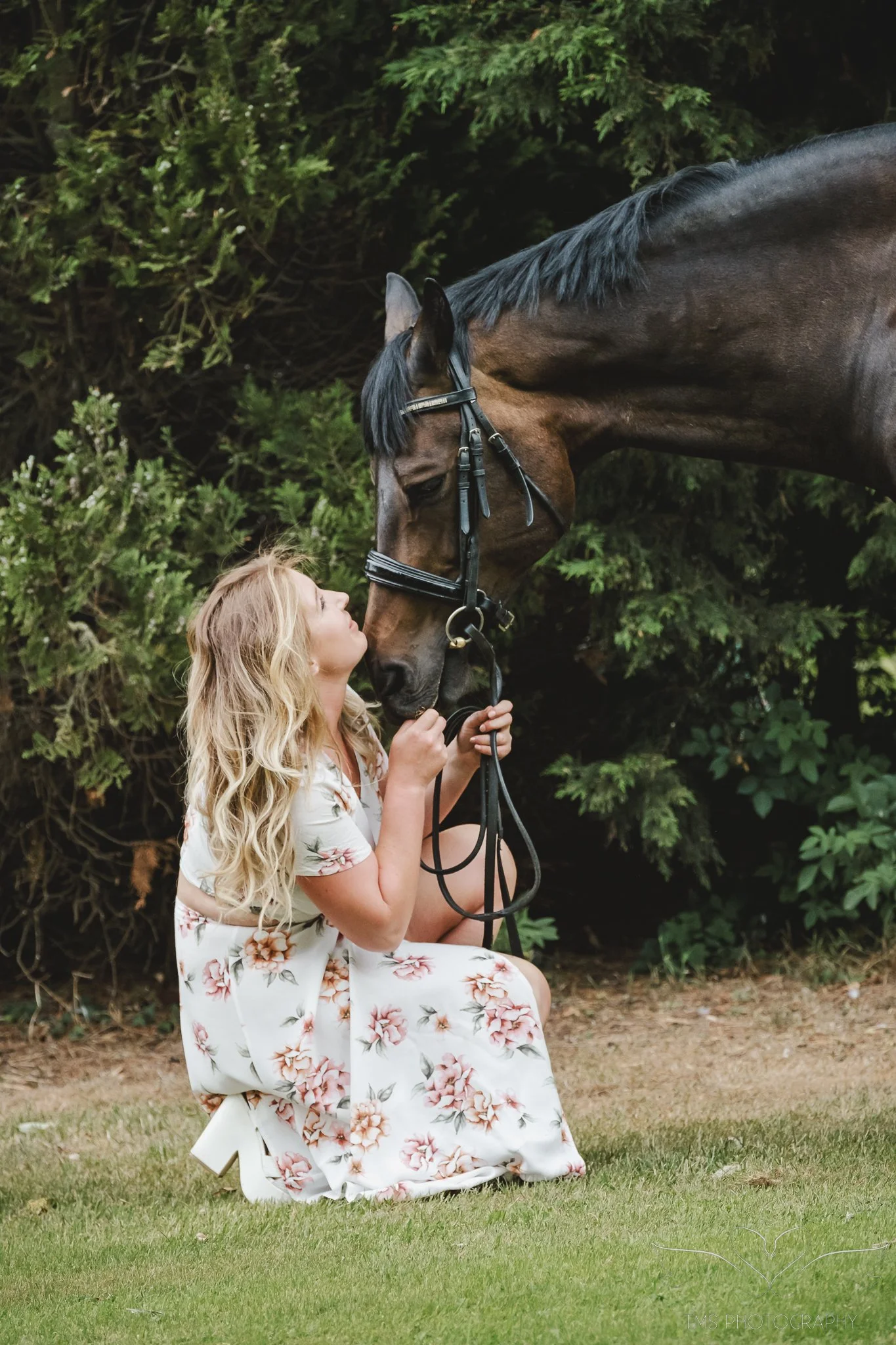 Georgia and Heaven creating a natural connection during equine photography session