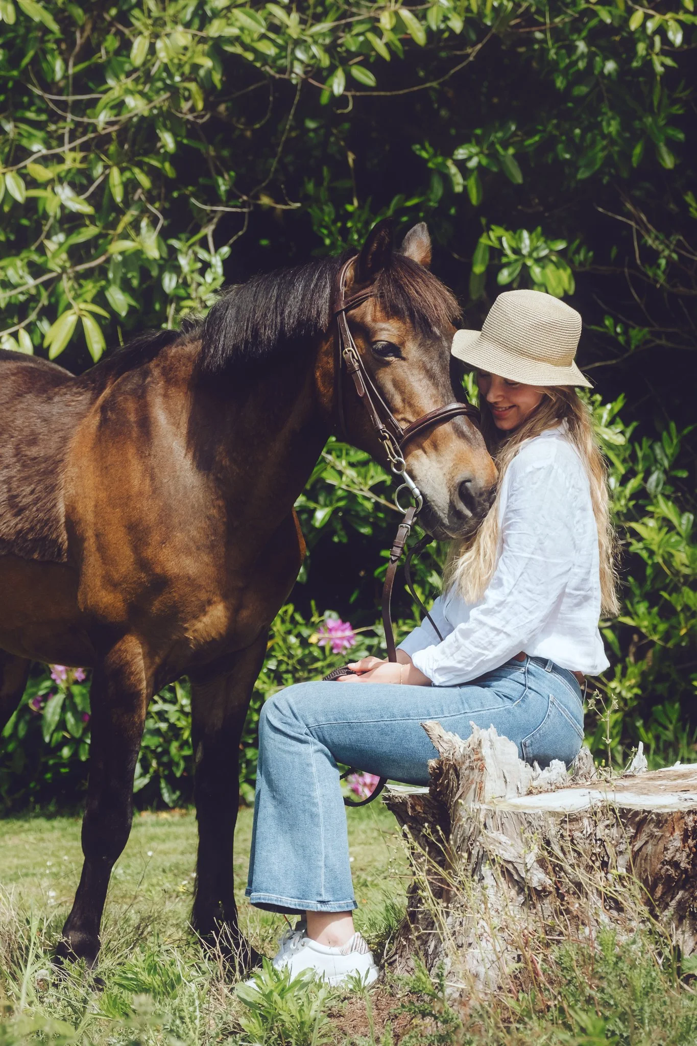Relaxed horse and rider photography session