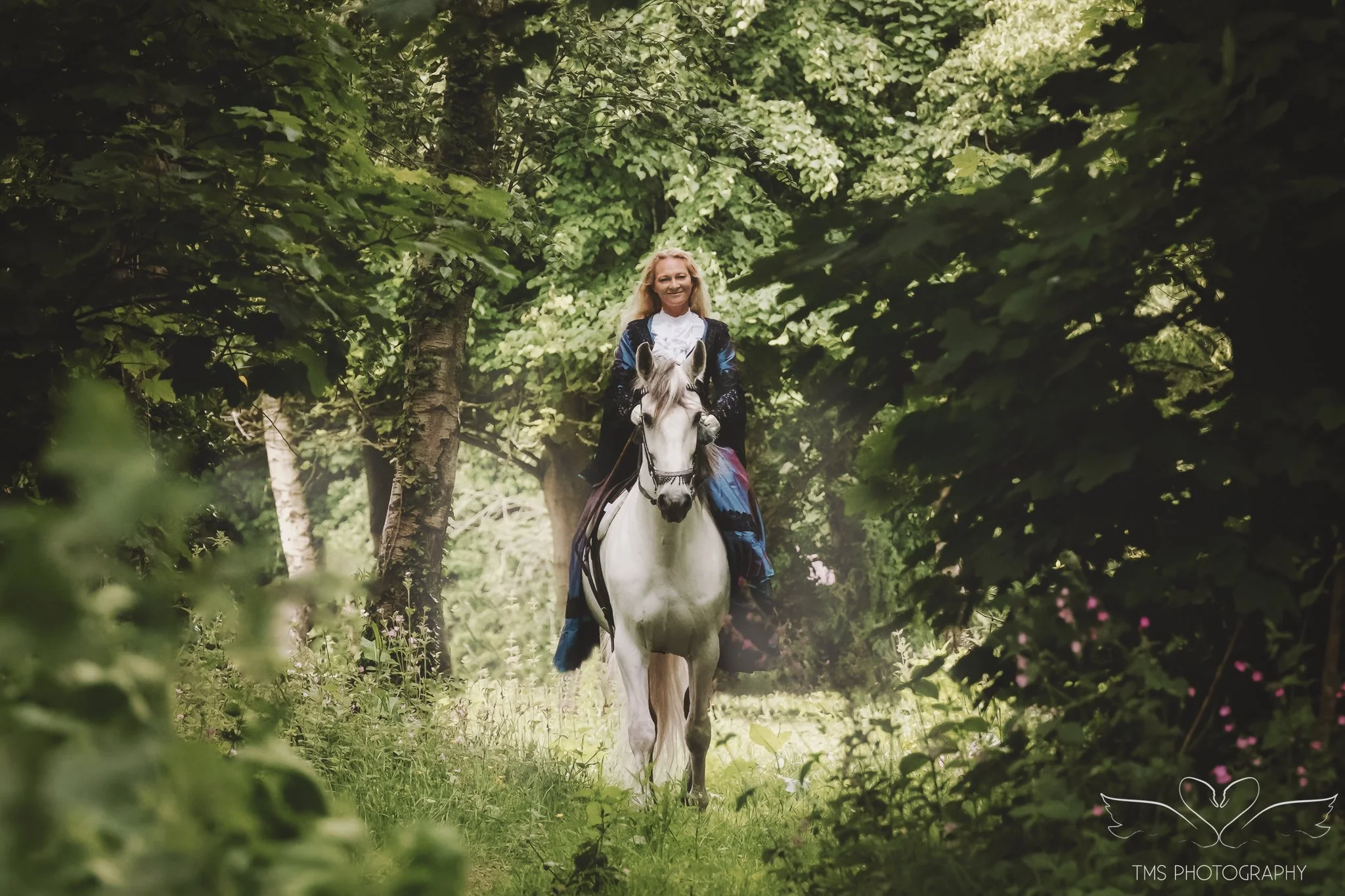 Bespoke equine portrait celebrating the bond between horse and rider