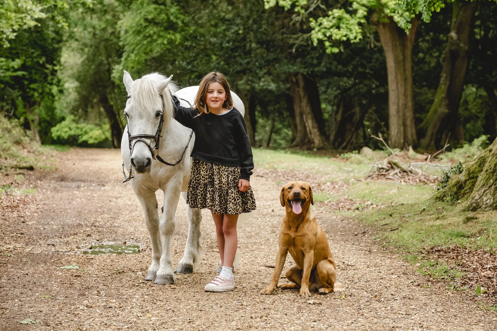 young girl cuddling Welsh Section A pony in the New Forest