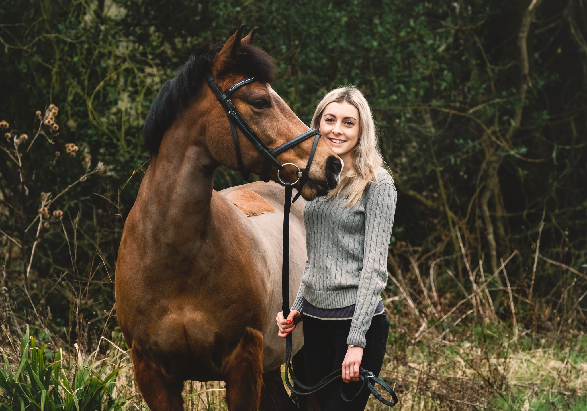 Relaxed horse photography in rainy weather