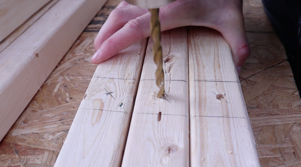 Drilling pilot holes helps wood not to split