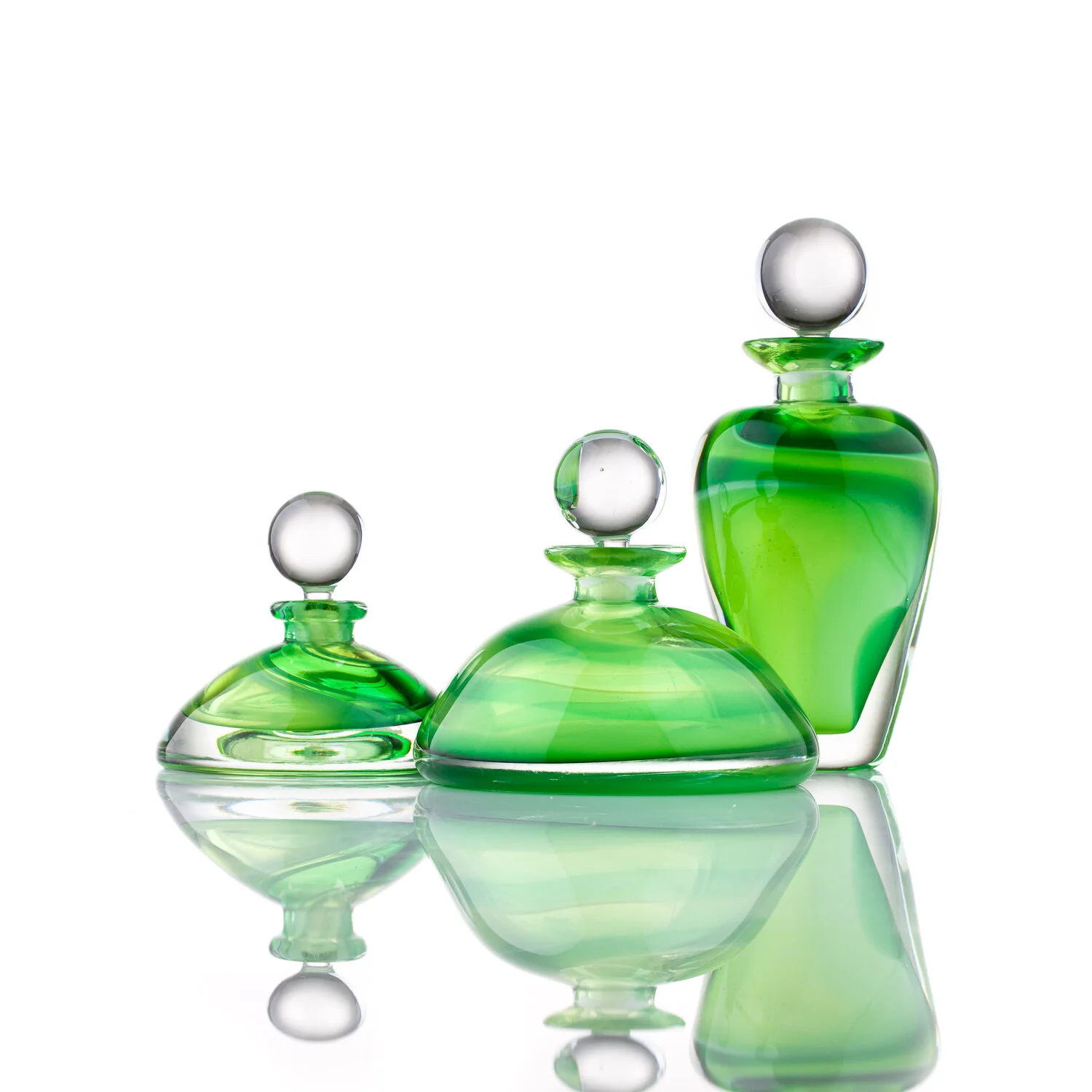 Beautiful glass perfume bottle photography