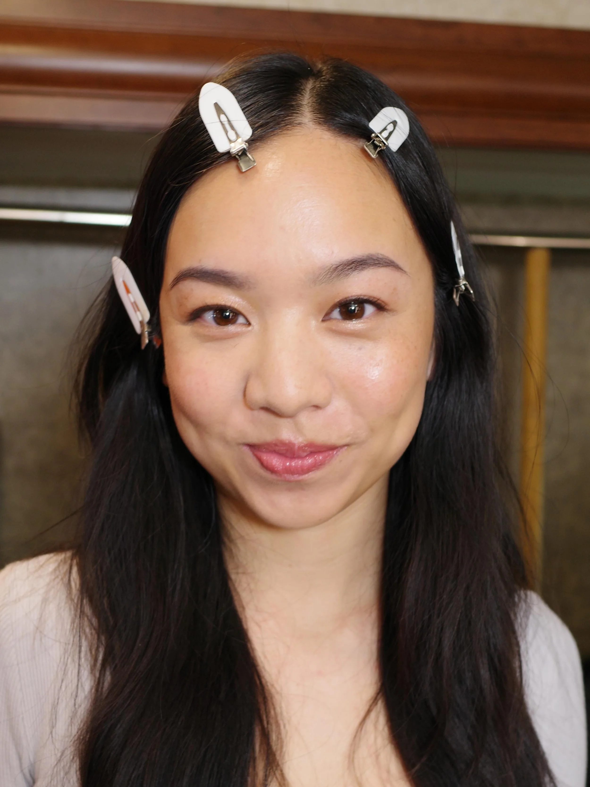 Behind the scenes of a commercial production in San Francisco Bay Area featuring Asian-american Woman 30 year old with glowy, radiant skin and natural style makeup by Angela Shippen.
