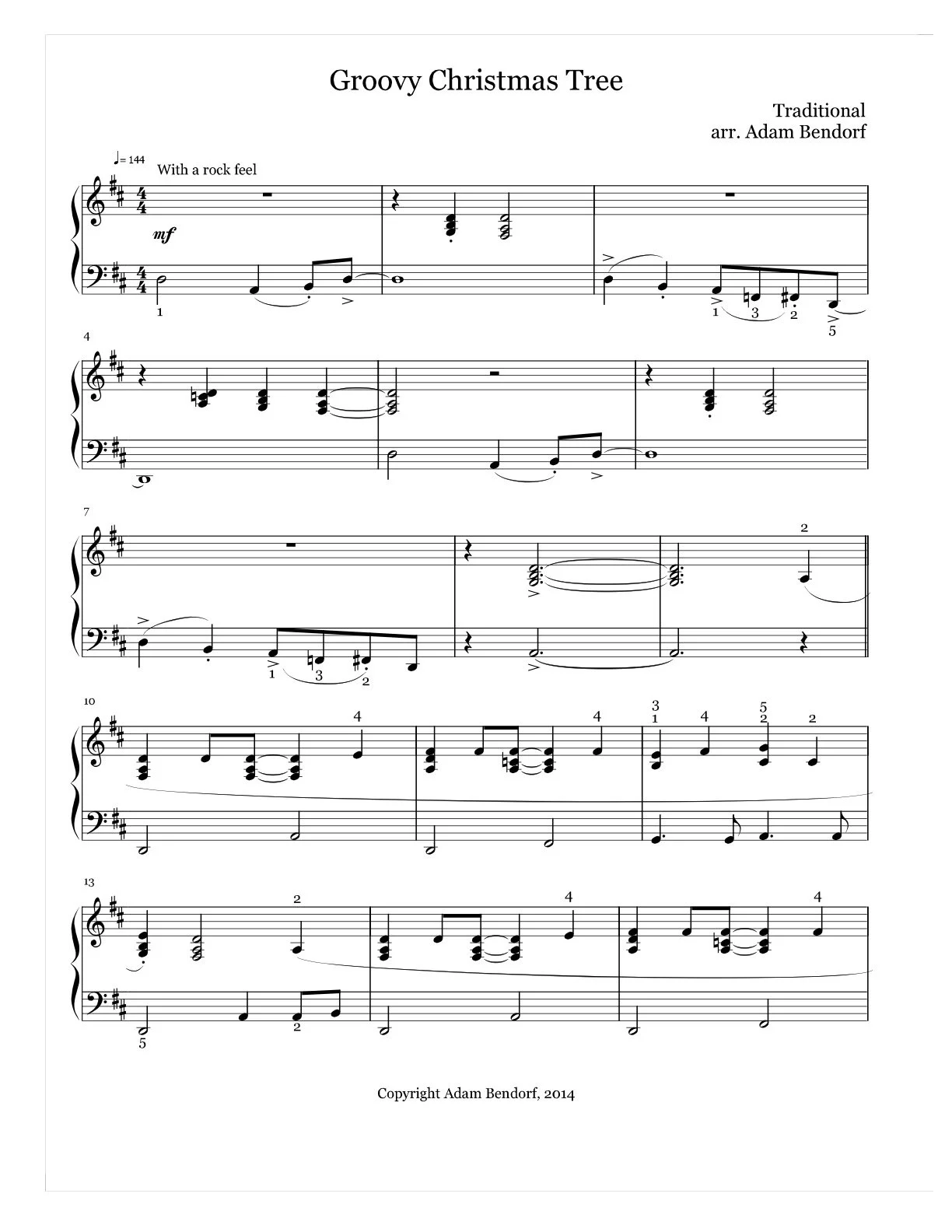 Free Piano Christmas Sheet Music