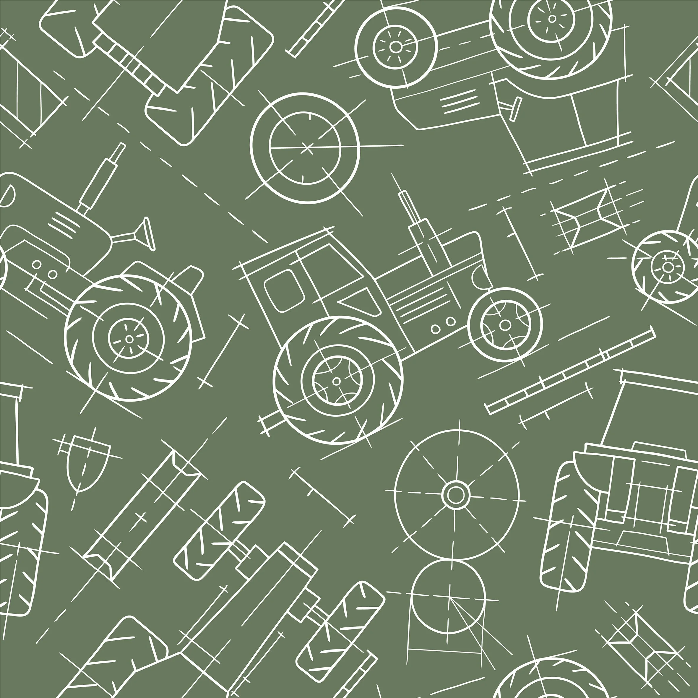 Tractor Sketches - French Terry