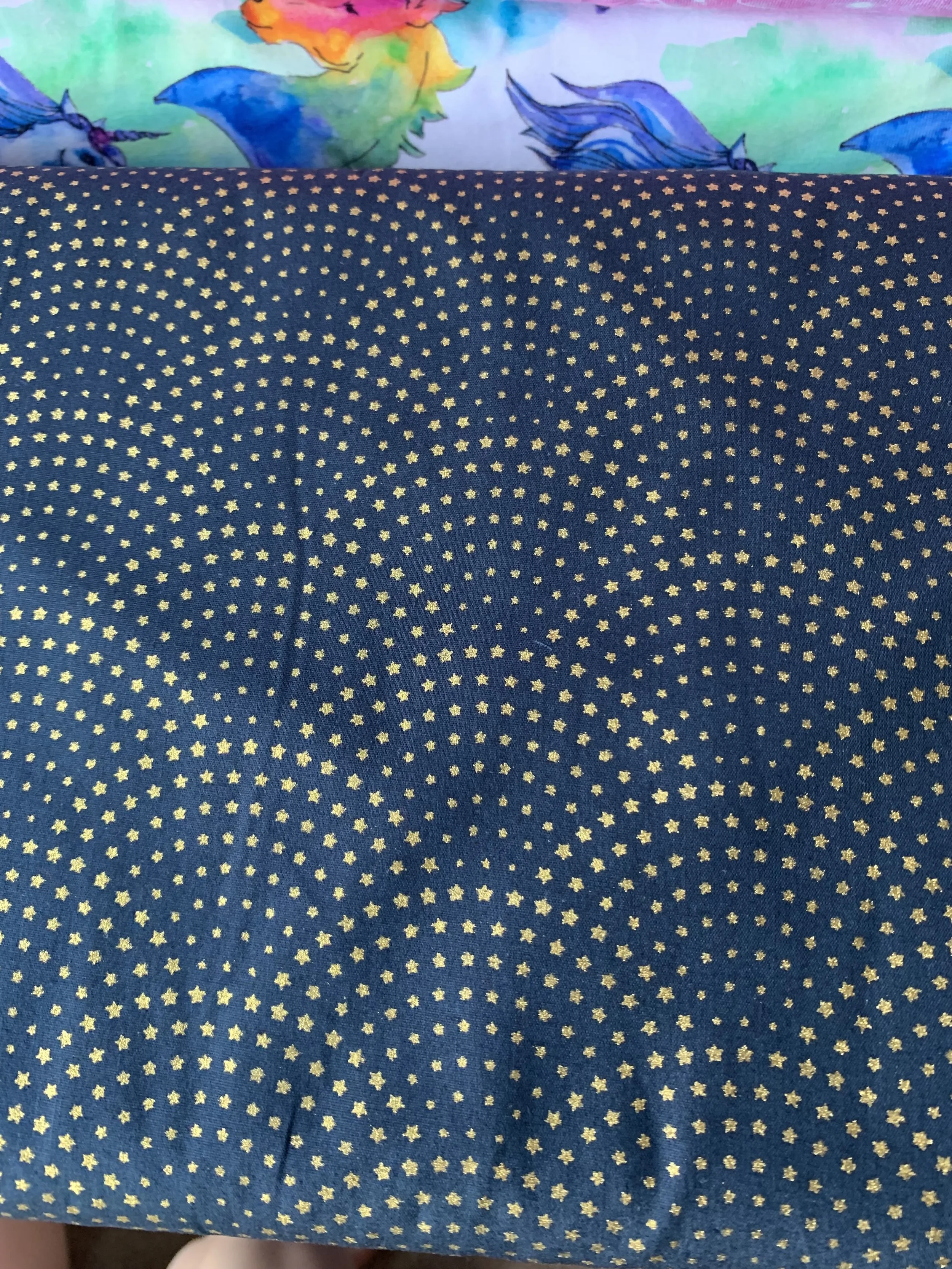 Dark Blue Stars - Woven Cotton