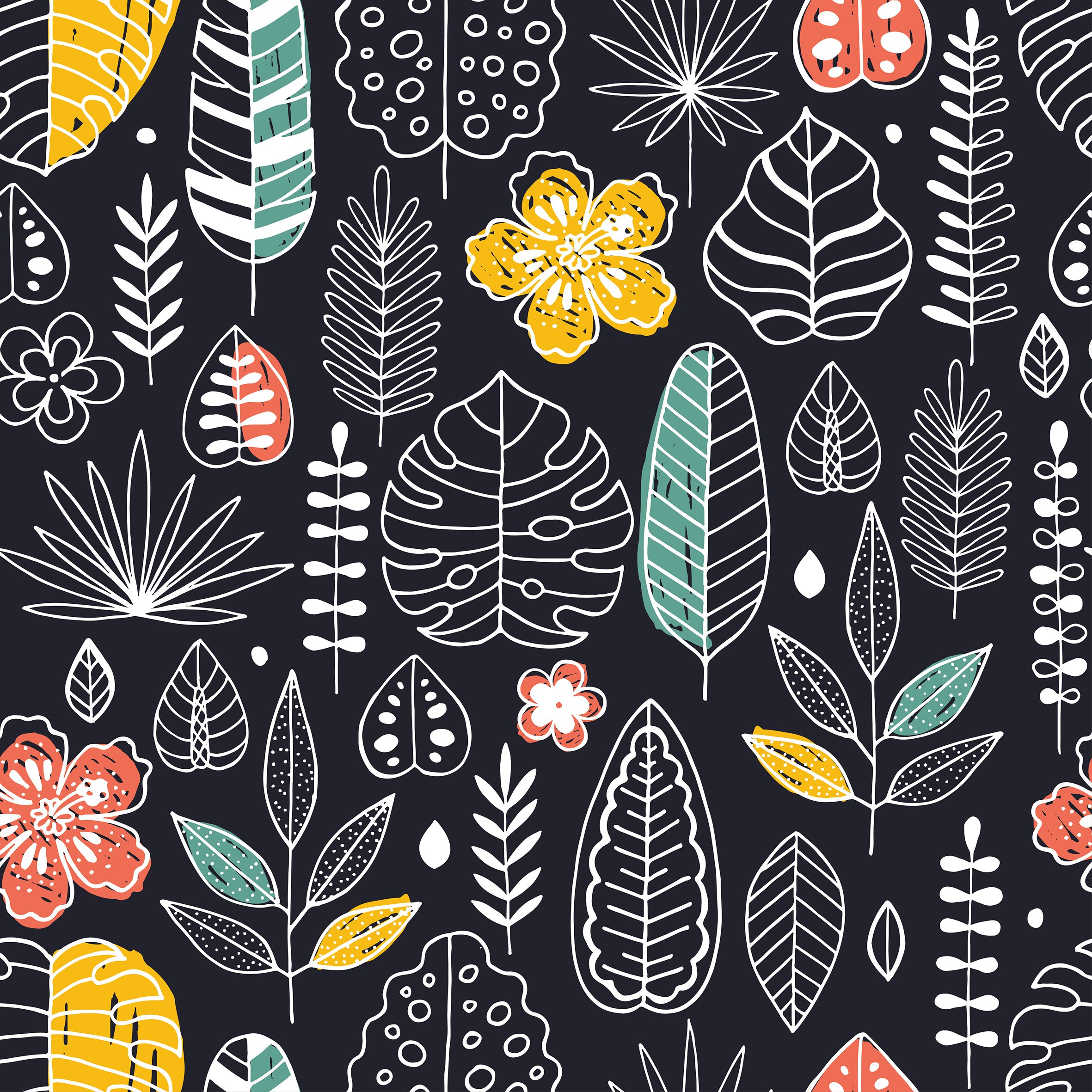 leaves, Navy - French Terry