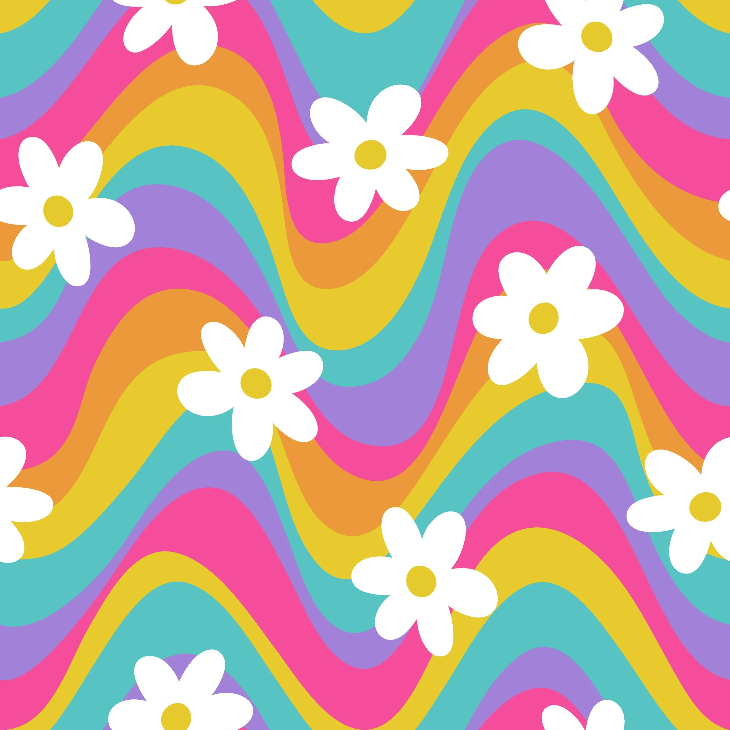 wavey Florals - 135cm bolt end