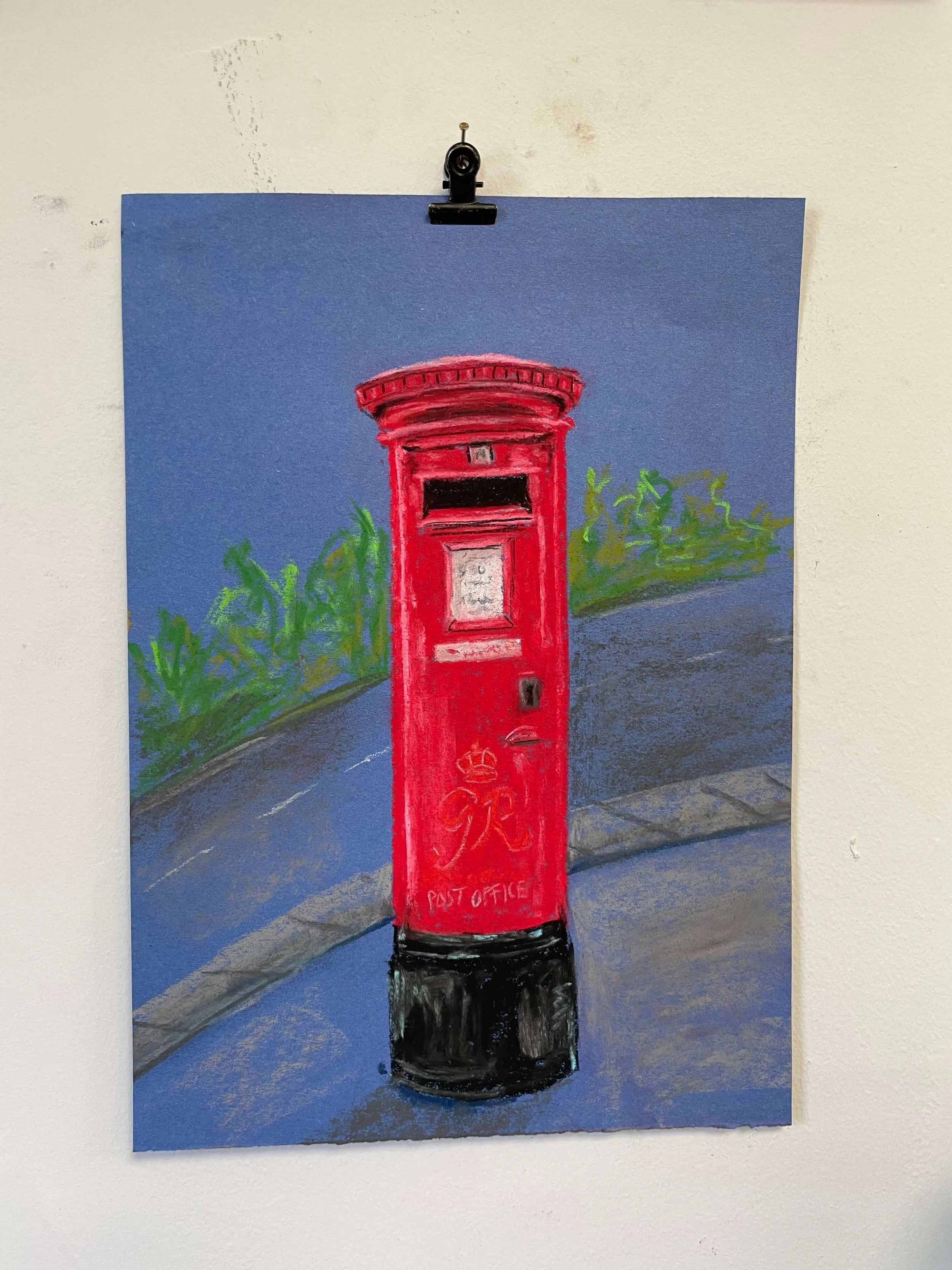 chalk pastel challenge 46 postbox kayleigh mccallum 1.jpeg