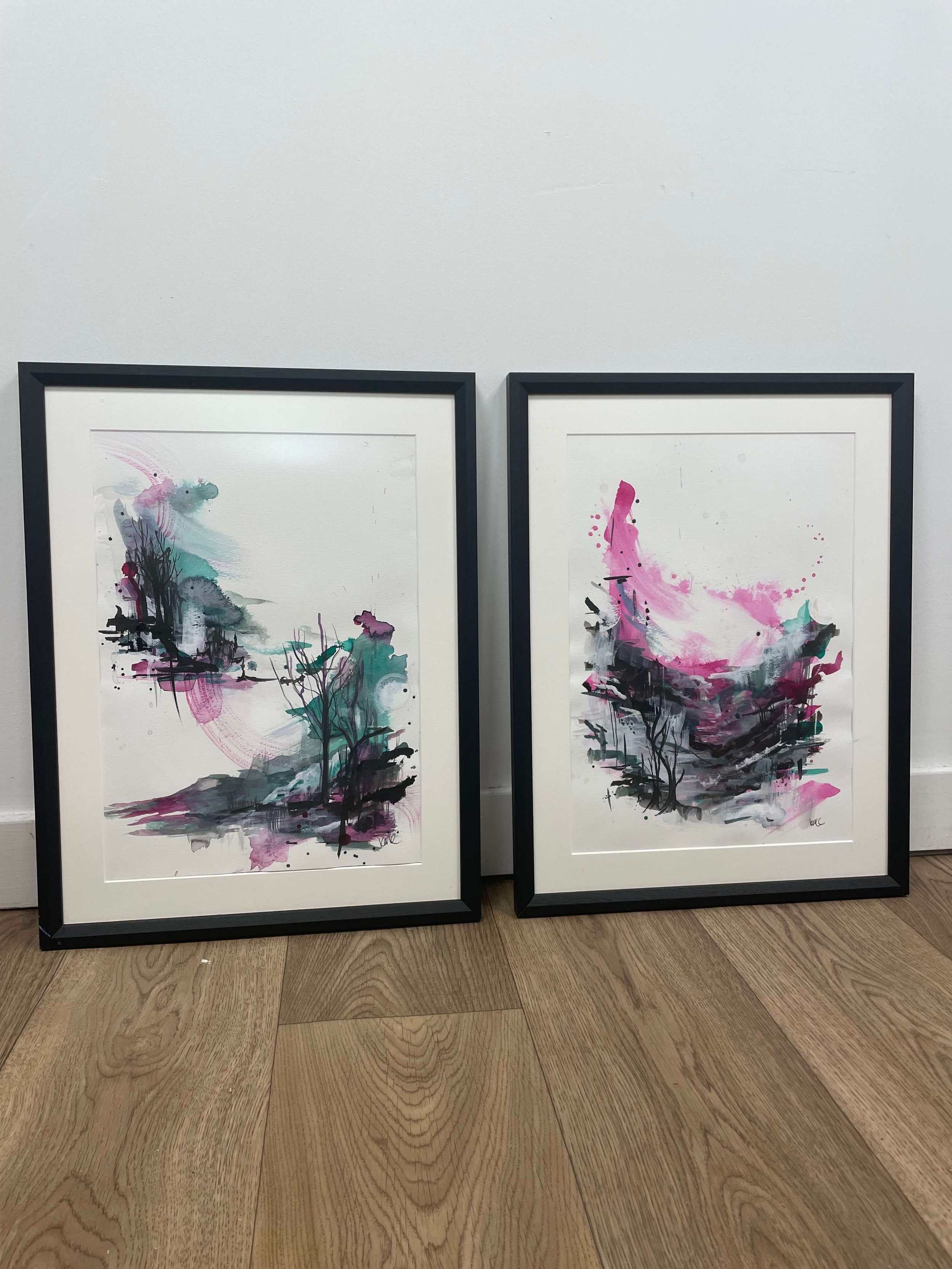 kayleigh mccallum art abstract paintings framed together.jpeg