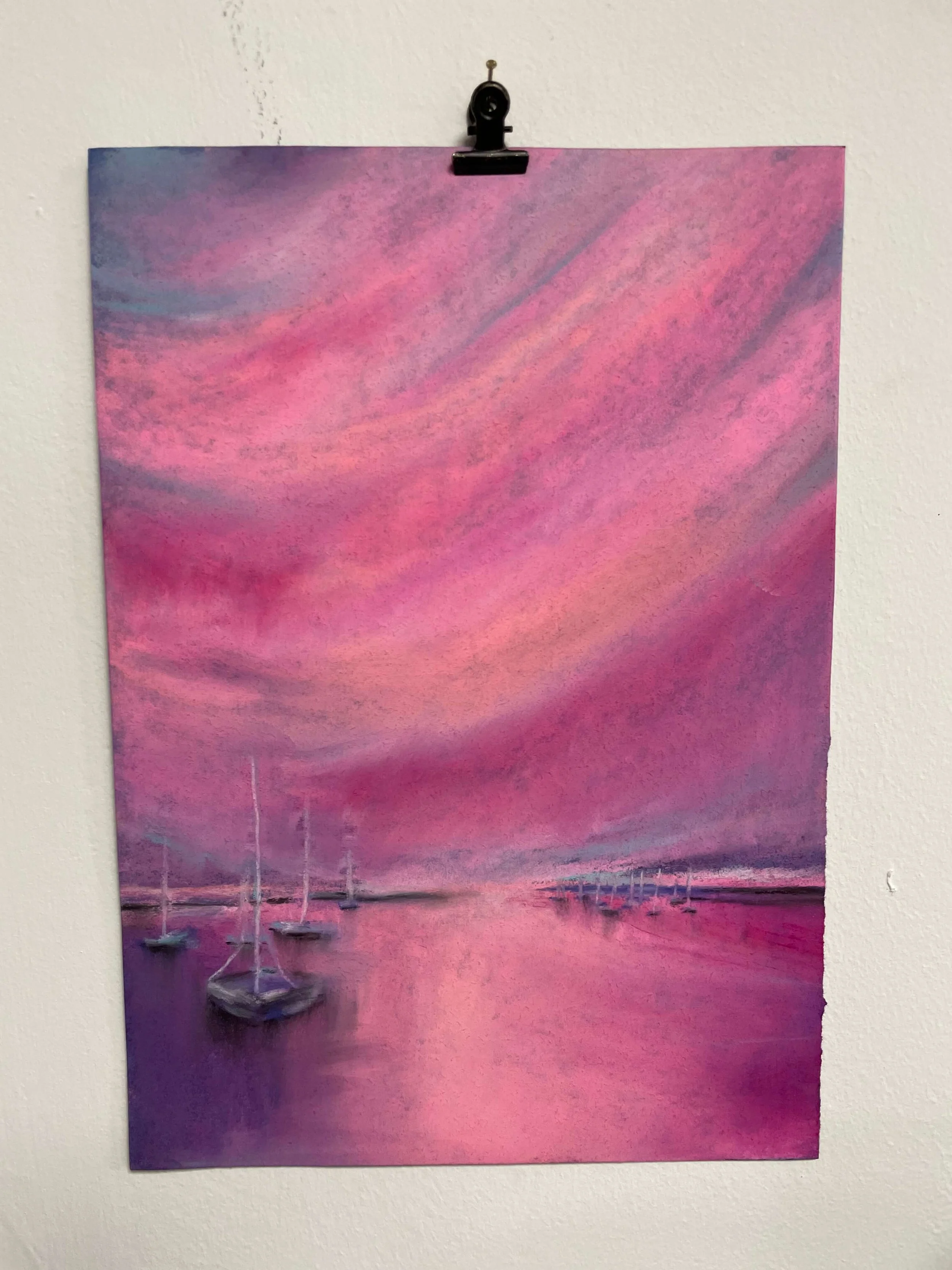 chalk pastel challenge 3 pink sky landscape kayleigh mccallum 1.jpeg