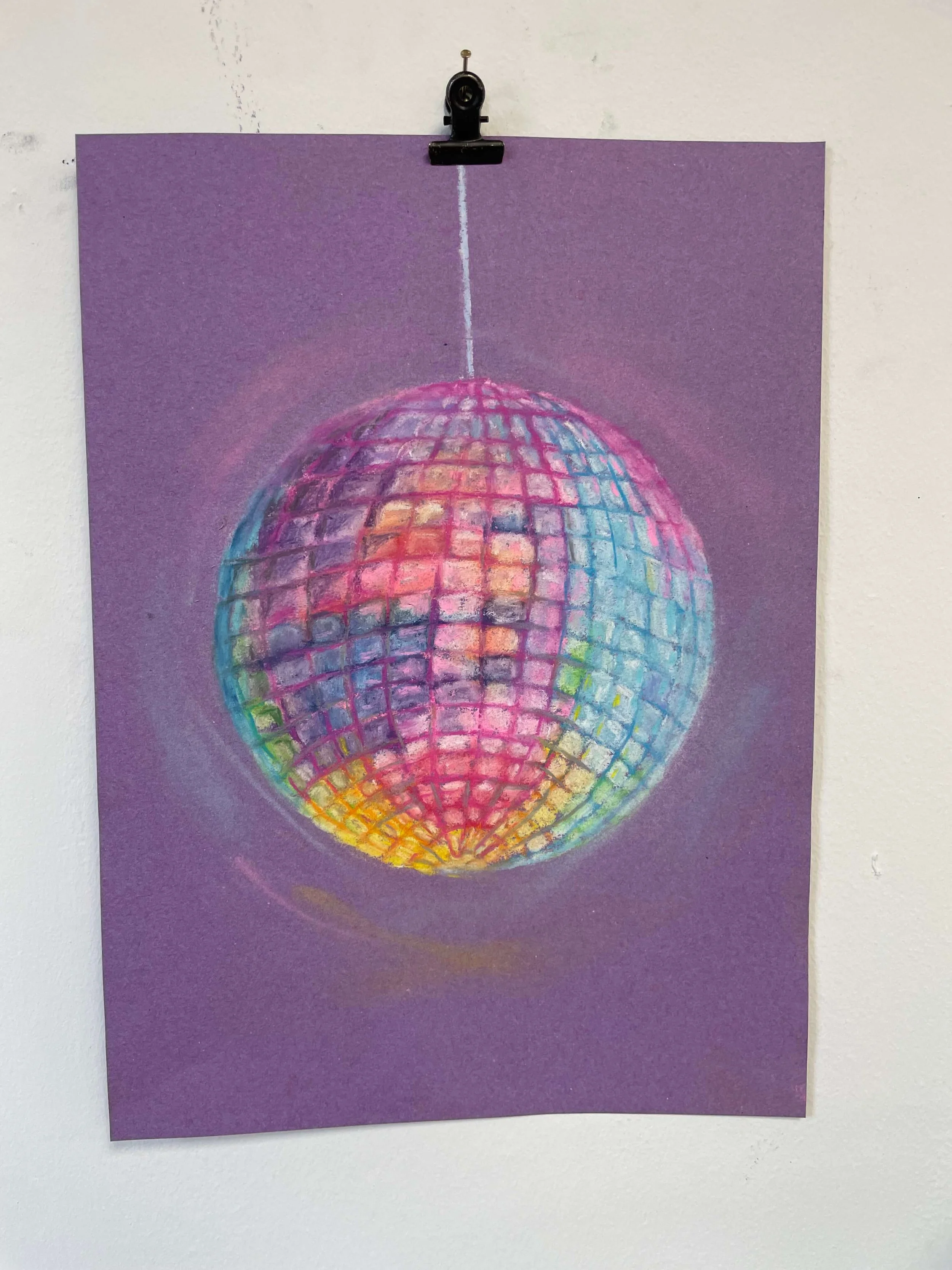 chalk pastel challenge 24 discoball kayleigh mccallum 1.jpeg