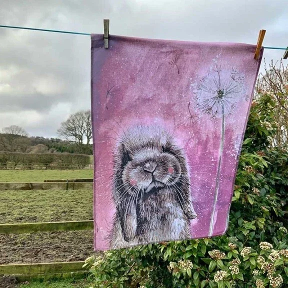 Alex Clark Tea Towel - Misty Bunny - 100% Cotton