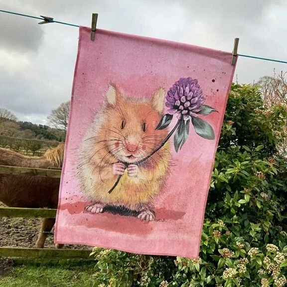 Alex Clark Tea Towel - Herbert Hamster - 100% Cotton