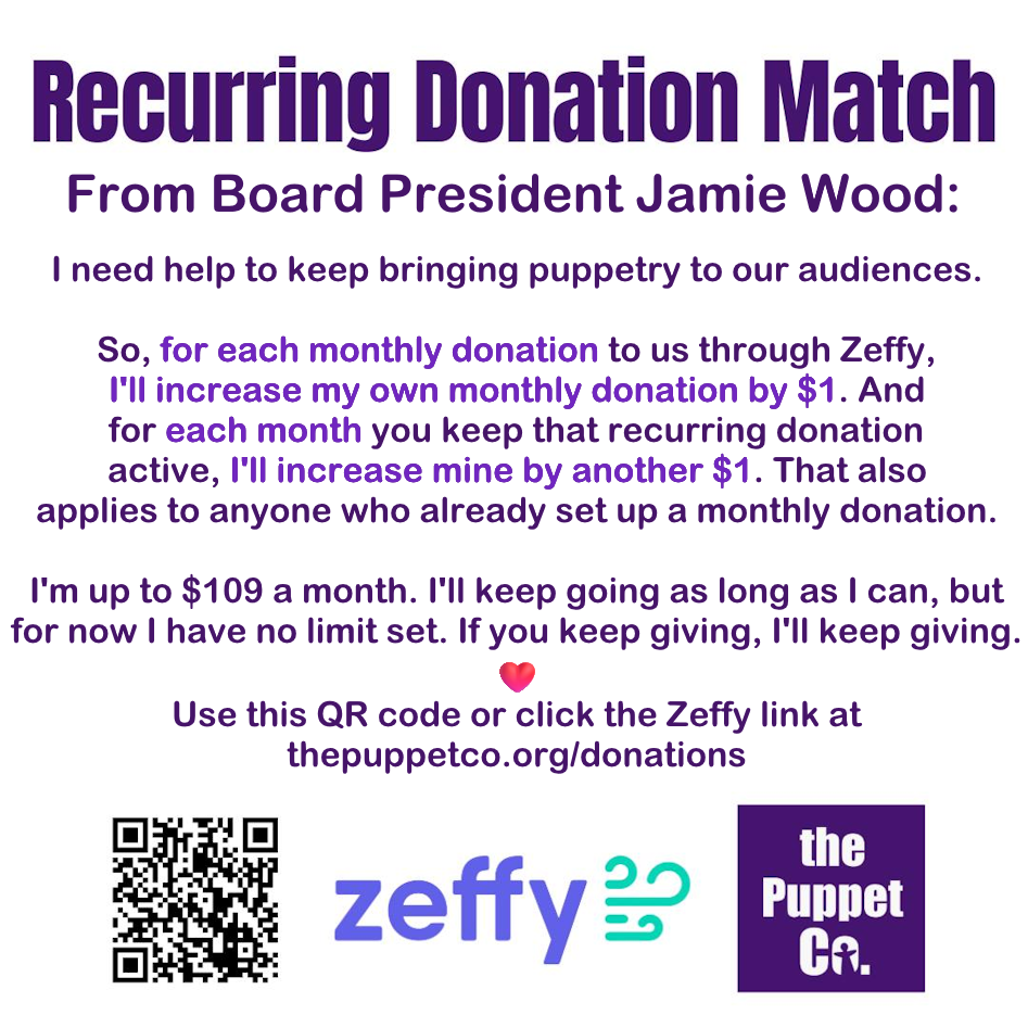 Recurring Donation Match from Board President Jamie Wood: