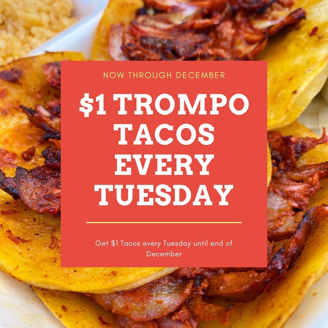 Get $1 Trompo Tacos Every Tuesday all through December

🌮 Save us for Taco Tuesday

📍4215 N Beltline Rd Mesquite, TX
☎️972-203-2054

📲See menu at taqueriagarcias.com