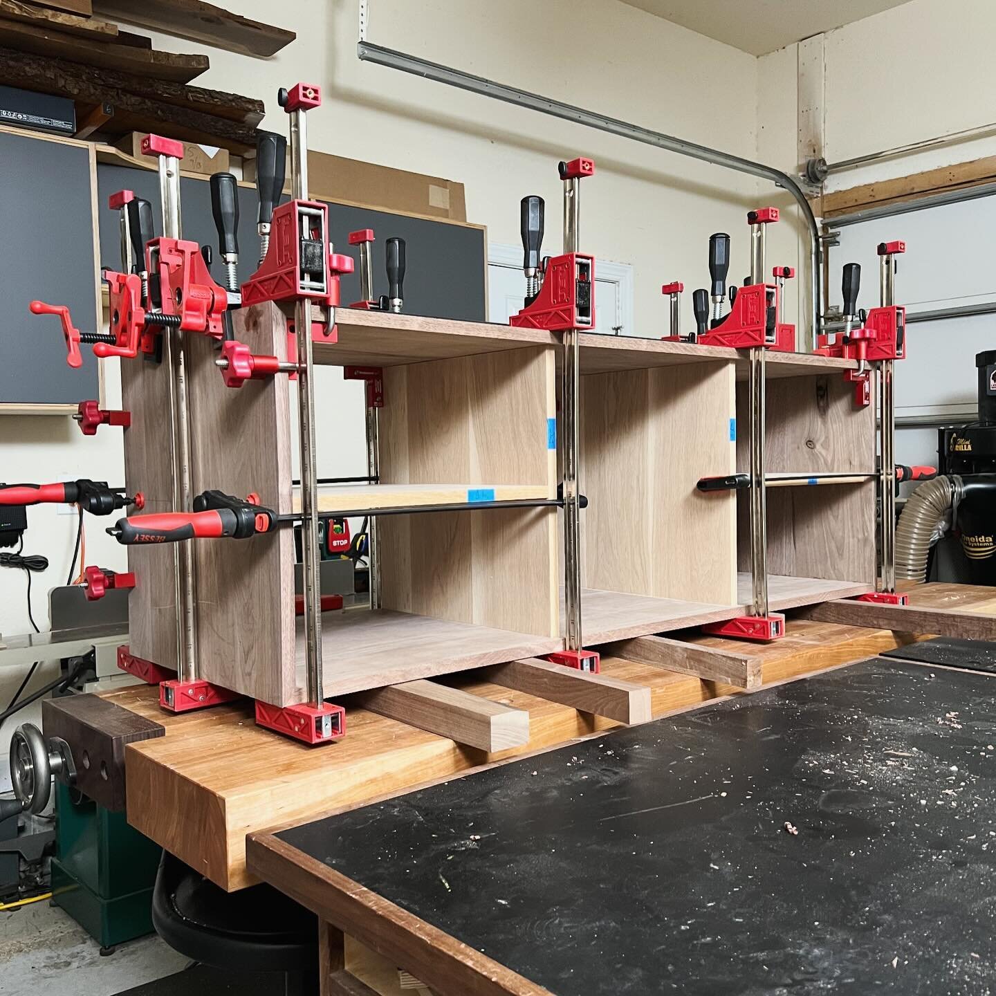 Glue up number one is in the books. This one is going to have some fun gems if ya know what I mean... Black walnut exterior with white oak interior partitions and shelves. More coming on the next one.
.
.
.
.
.
.
.
.
.
#woodworker #cabinetmaker #furn