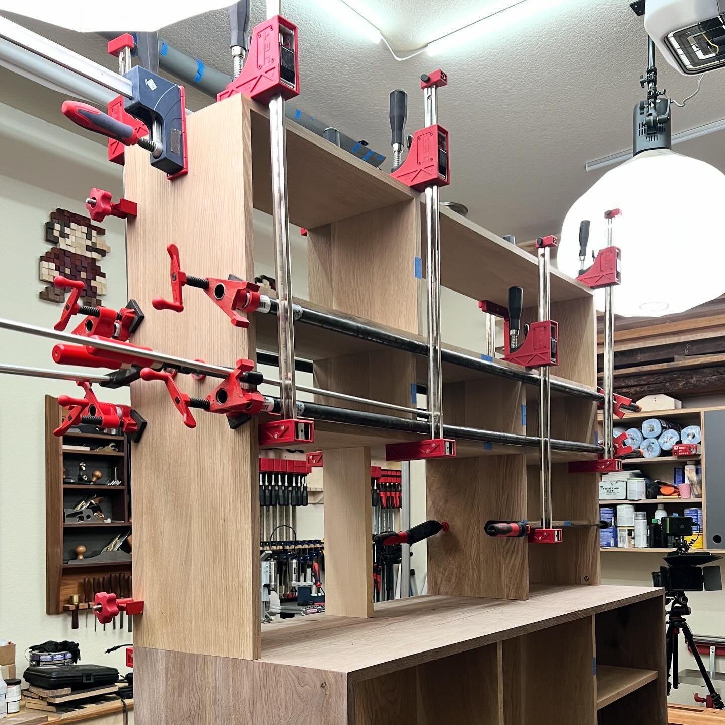 This was a tricky glue up. The upper cabinet has to fit perfectly for everything to stay square. But overall it came together without a hitch so things are looking pretty good. This build will be part of a three part video series and chapter one drop