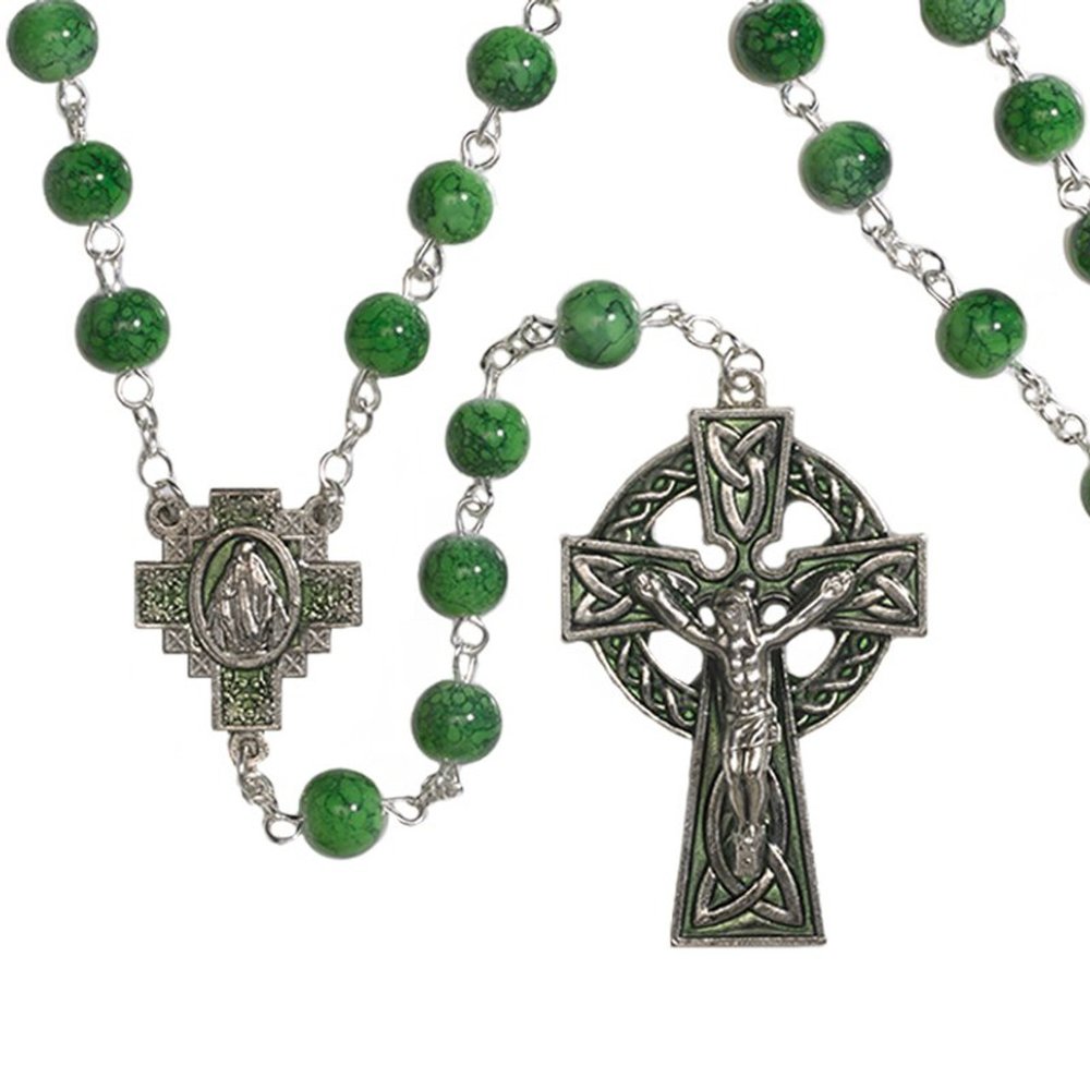 Irish Blessing Charm Set, Celtic Rose, Green St. Patrick's Bulk Charms Gold / 10 Sets (50 Charms)