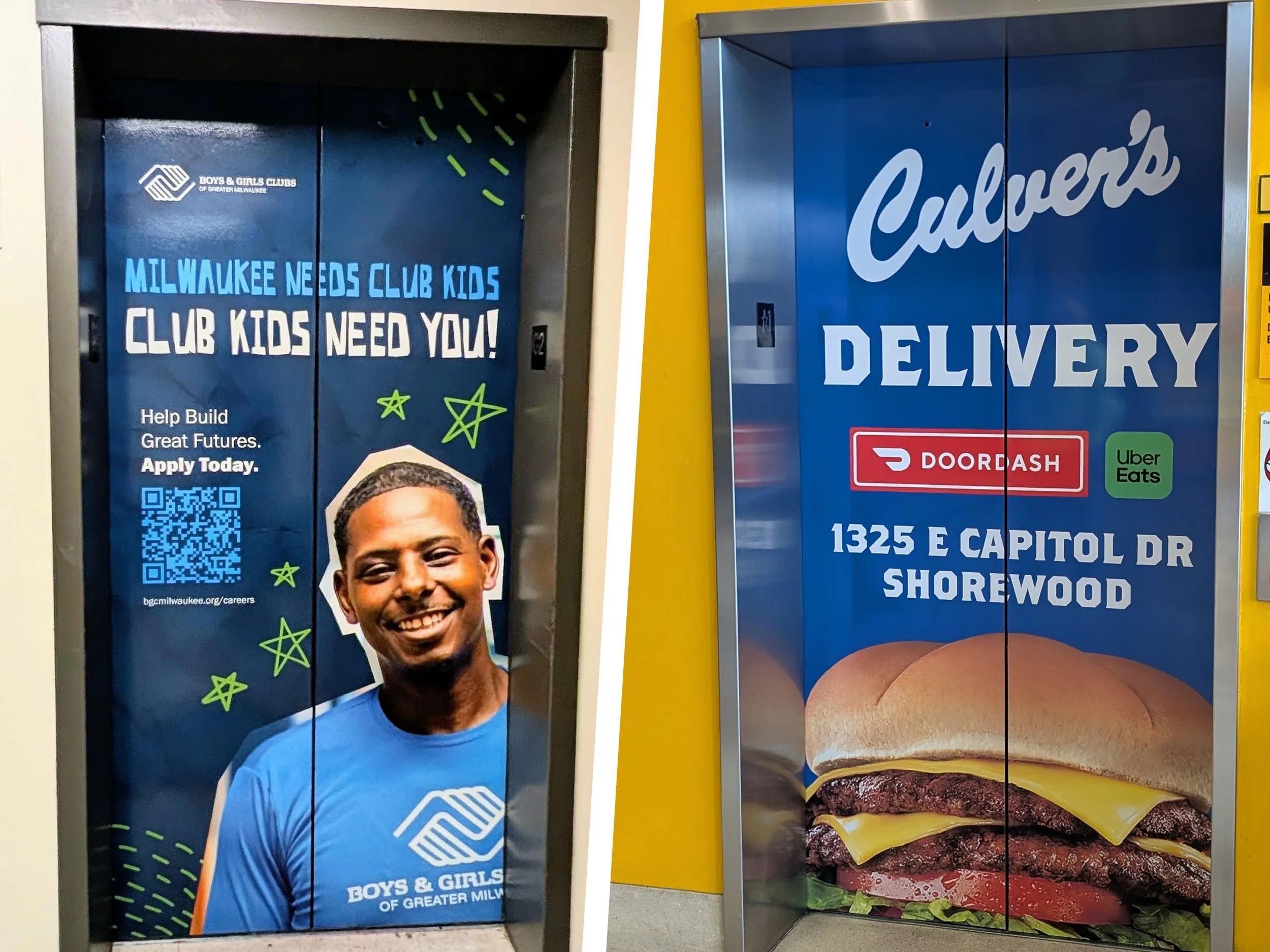 Installed Elevator Ads at UW-Milwaukee