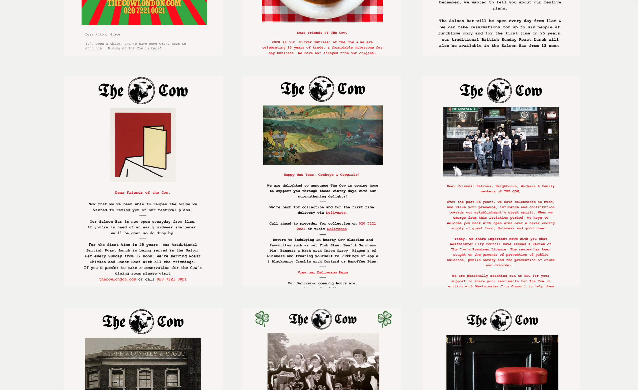 Writing newsletters for The Cow.