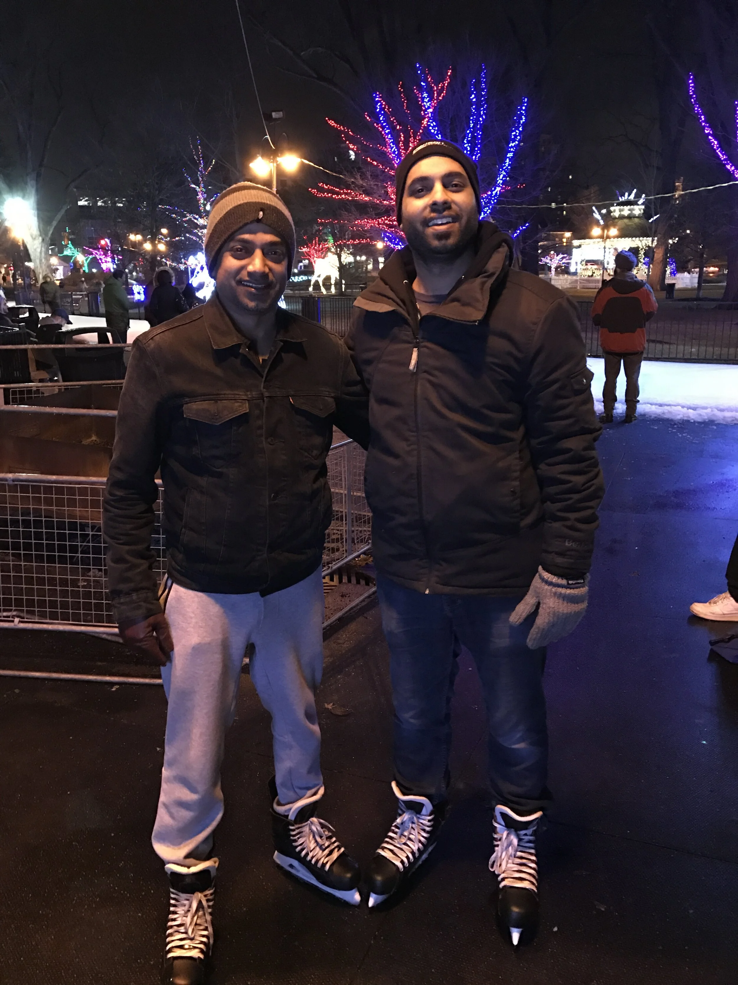 Enjoying a winter skate with my brother