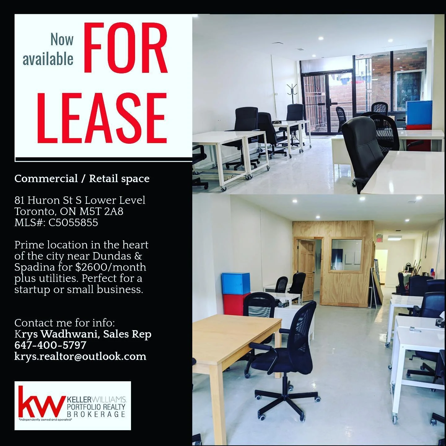 Now available for lease! Great location in Chinatown at Spadina &amp; Dundas. Perfect for a startup or small business, available for a great price. Contact me for more info. 
.
.
#chinatown #dundas #toronto #spadina #torontorealestate #forleaae
