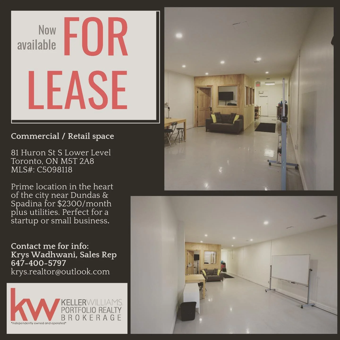 Great location in the heart of the city!  Steps to virtually everything!!

#Chinatown #toronto #kellerwilliams #kwportfolio #forlease #locationlocationlocation #downtown #motivationmonday