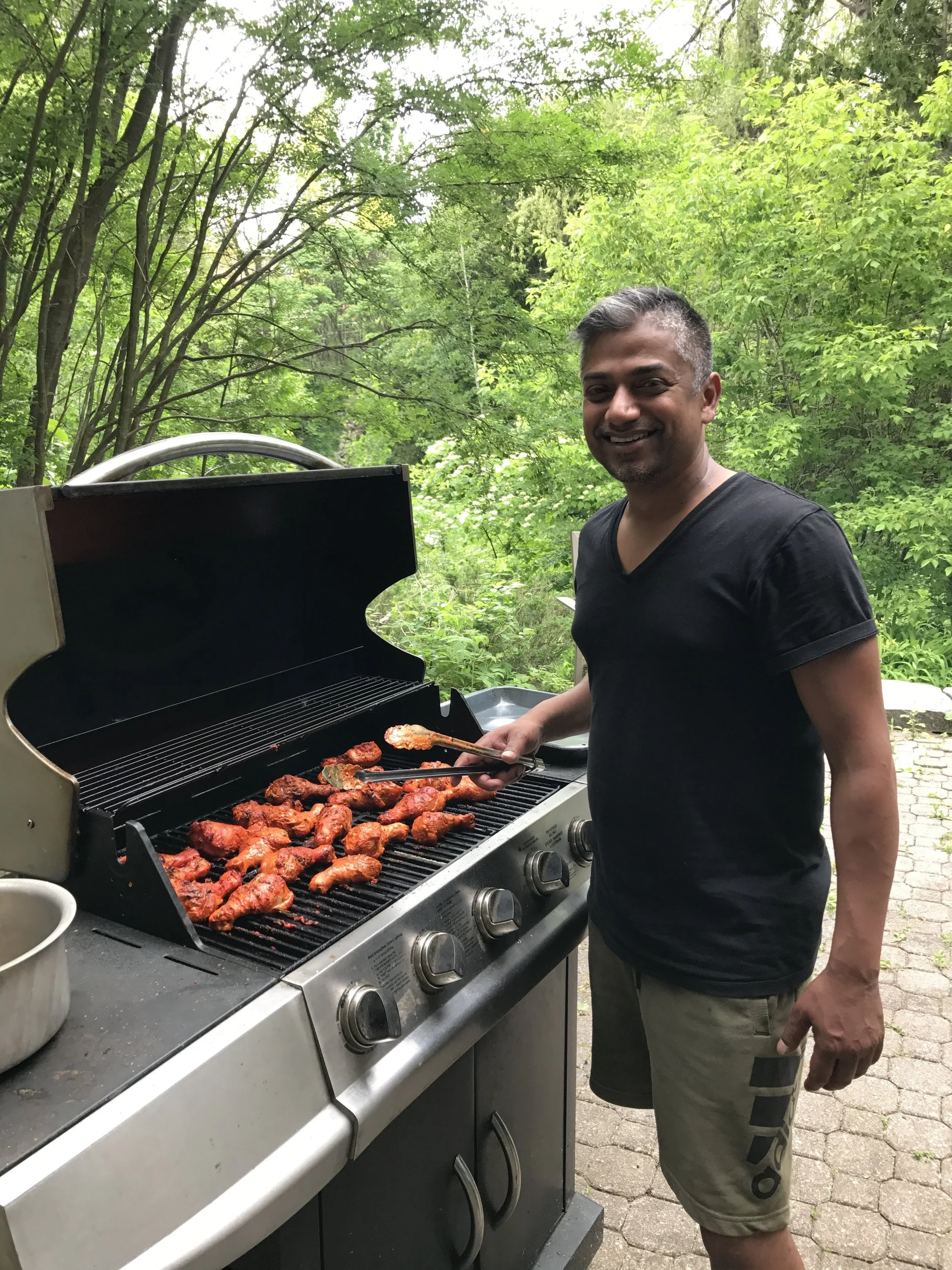 Grilling up a storm at the cottage