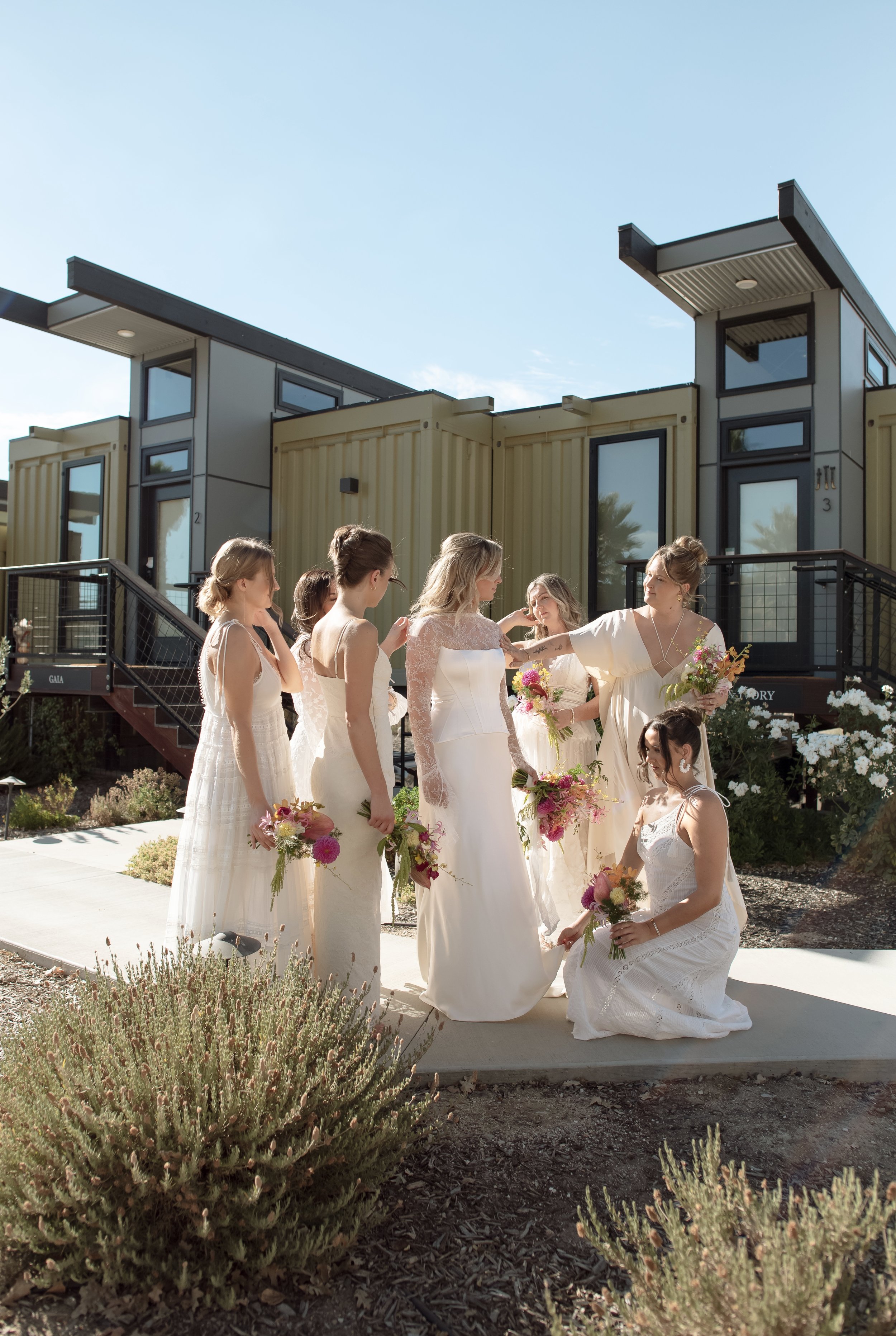 bridesmaids wedding photos in Santa Barbara California